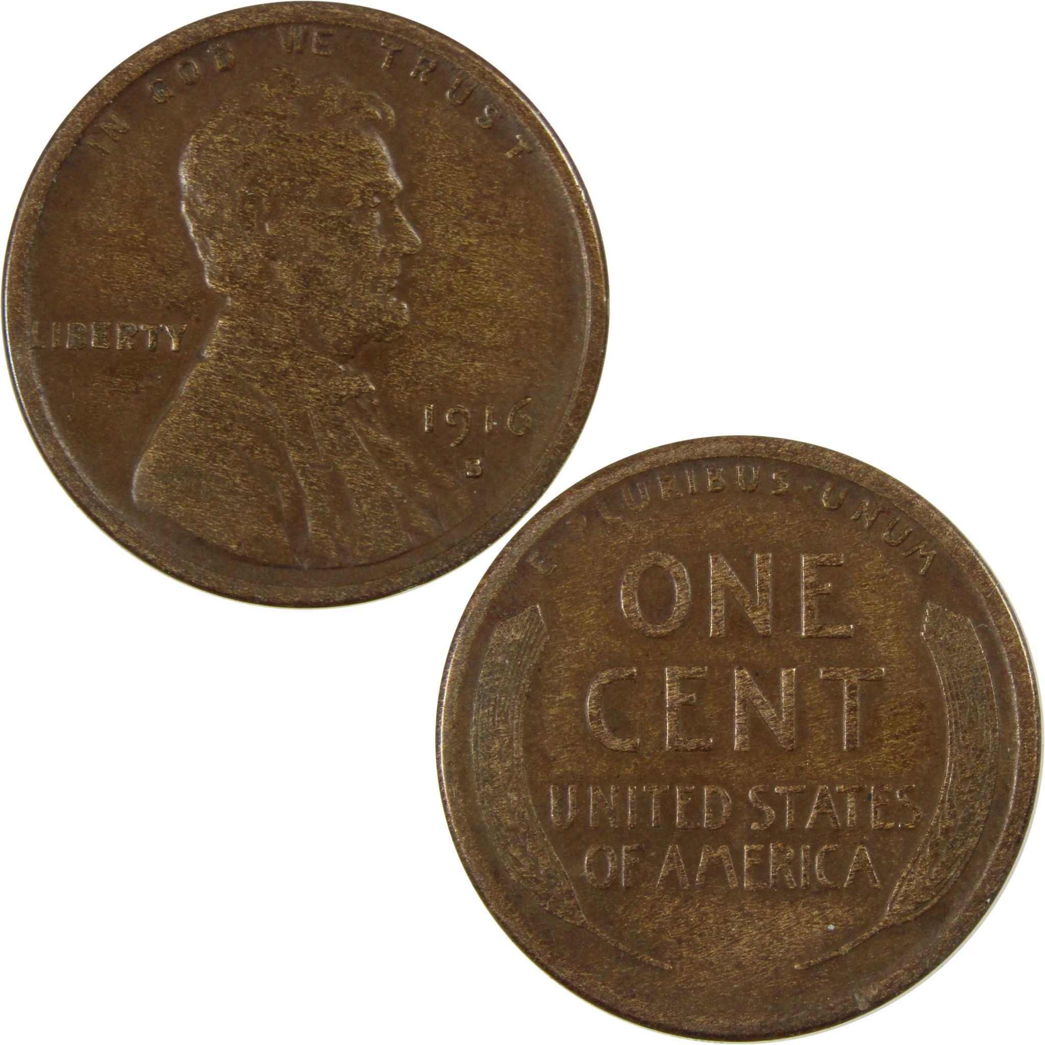 1916 S Lincoln Wheat Cent VF Very Fine Penny 1c Coin SKU:I25842