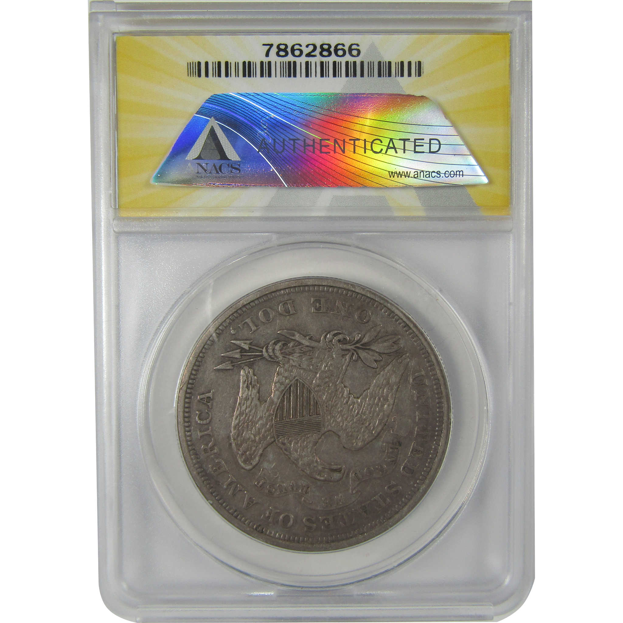1868 Seated Liberty Dollar AU 50 Details ANACS Silver SKU:I22972