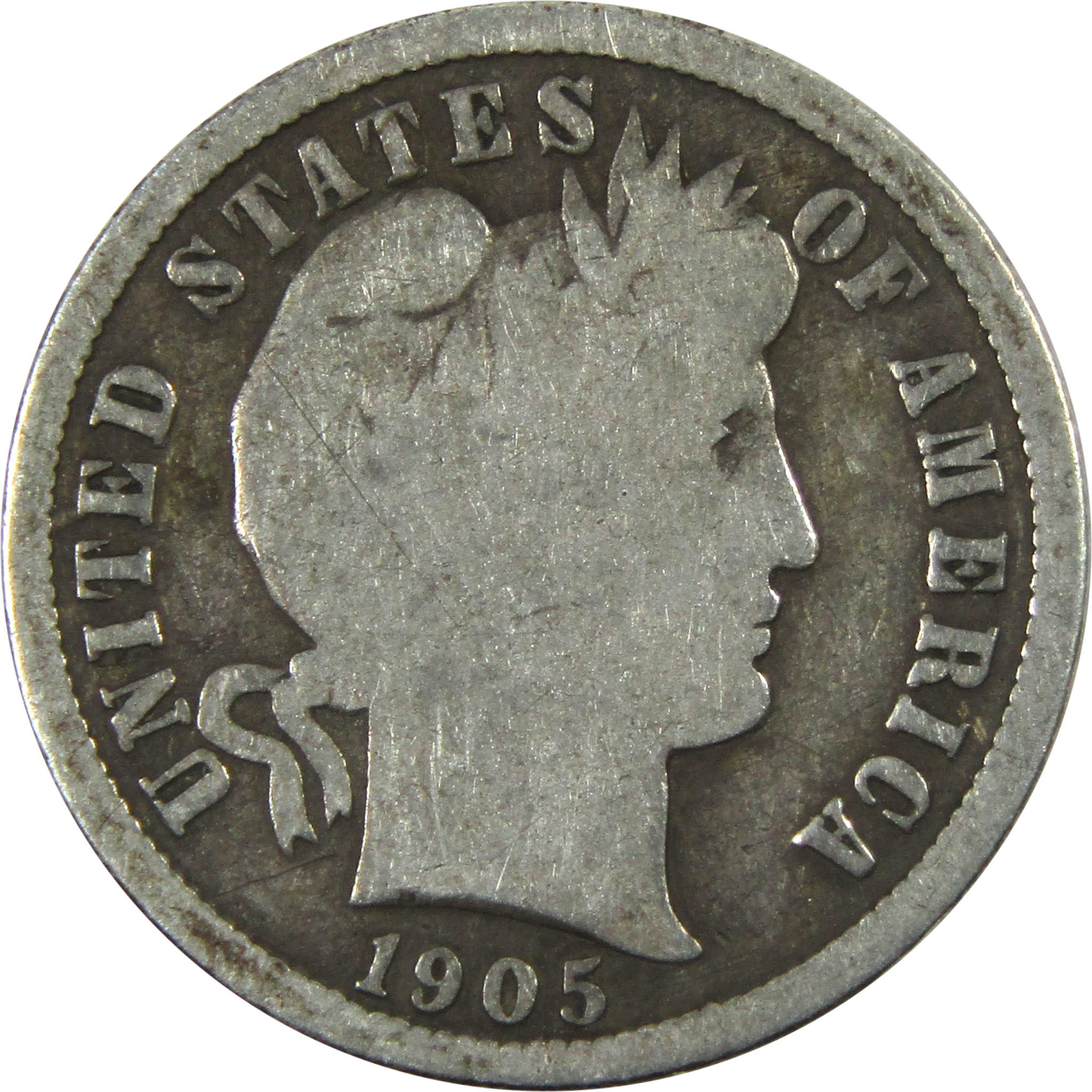 1905 S Barber Dime G Good Silver 10c Coin SKU:I14806