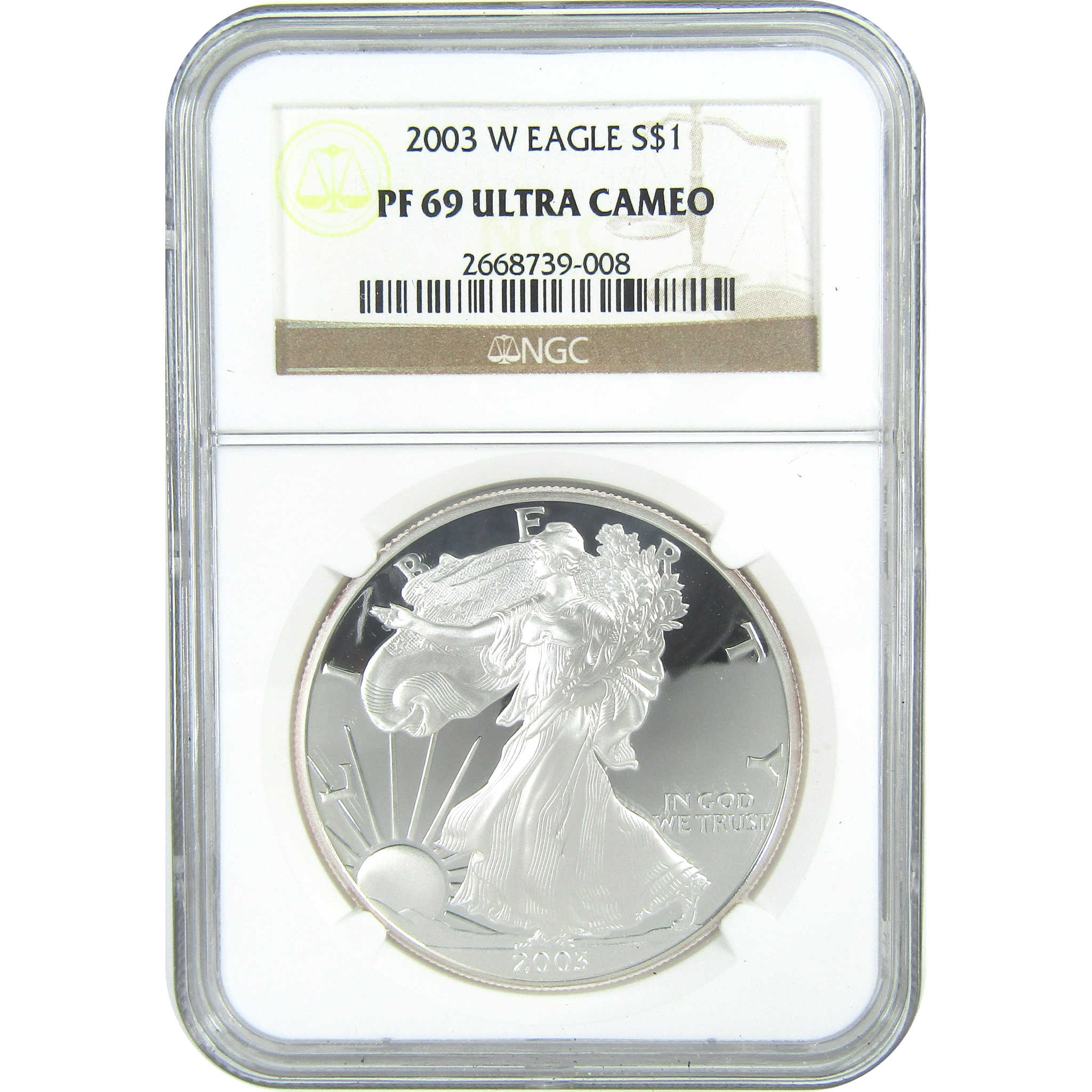 2003 W American Silver Eagle PF 69 UCAM NGC Proof $1 SKU:CPC9576