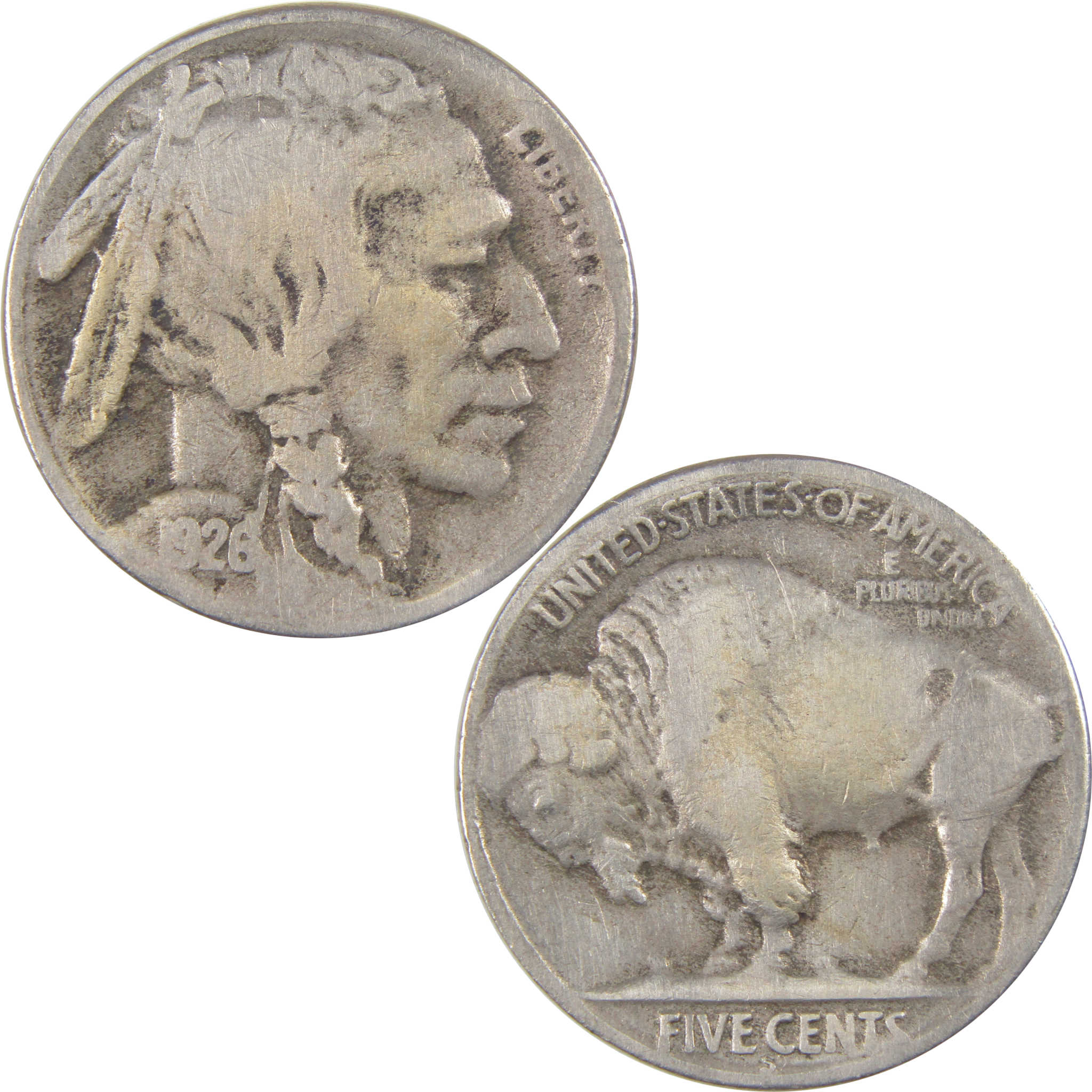 1926 S Indian Head Buffalo Nickel VG Very Good 5c Coin SKU:I16797