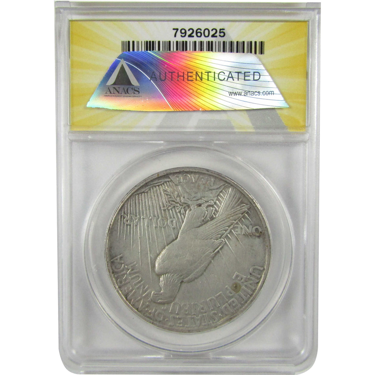 1921 High Relief Peace Silver Dollar EF 40 Details ANACS SKU:I28577