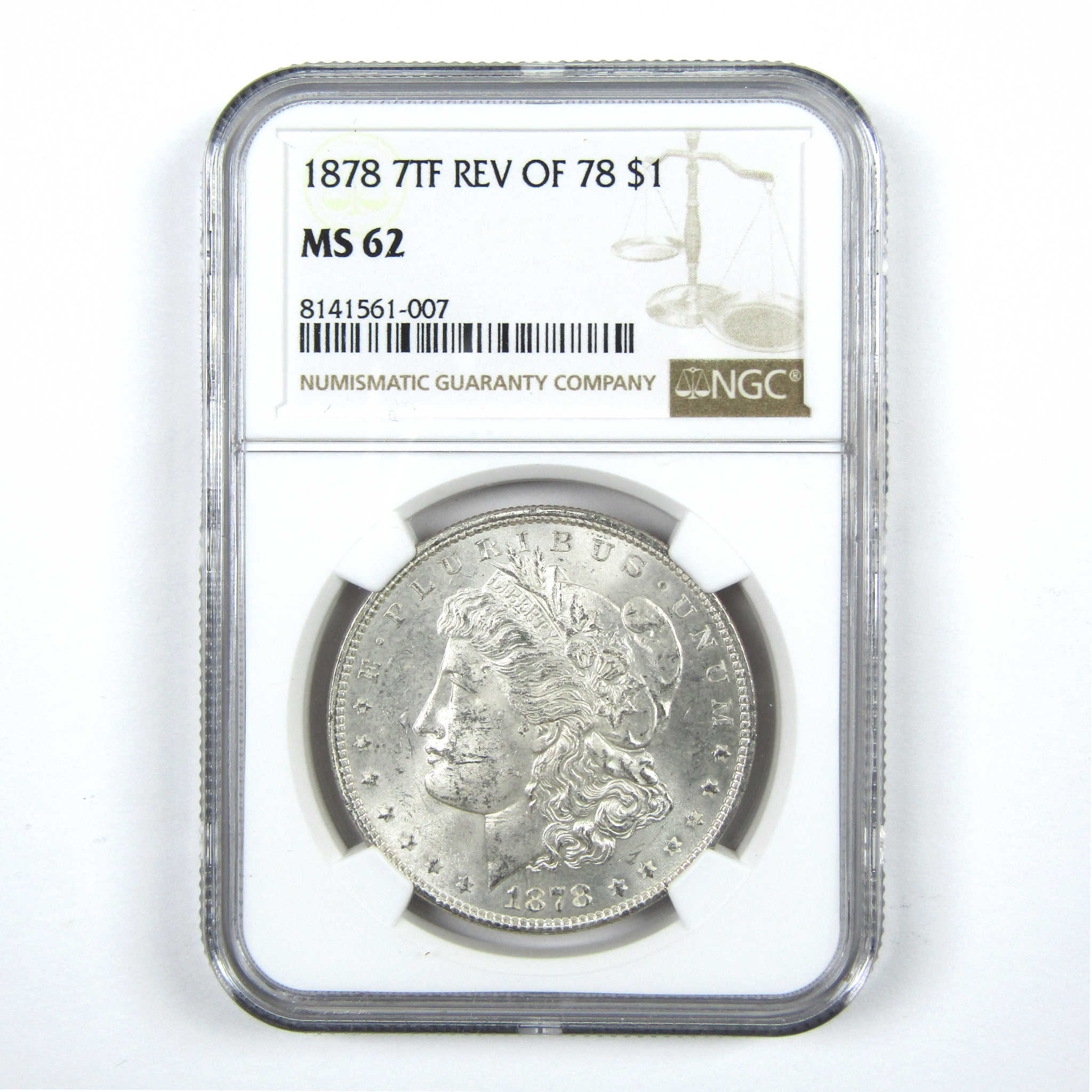 1878 7TF Rev 78 Morgan Dollar MS 62 NGC Uncirculated SKU:I14024 - Morgan coin - Morgan silver dollar - Morgan silver dollar for sale - Profile Coins &amp; Collectibles