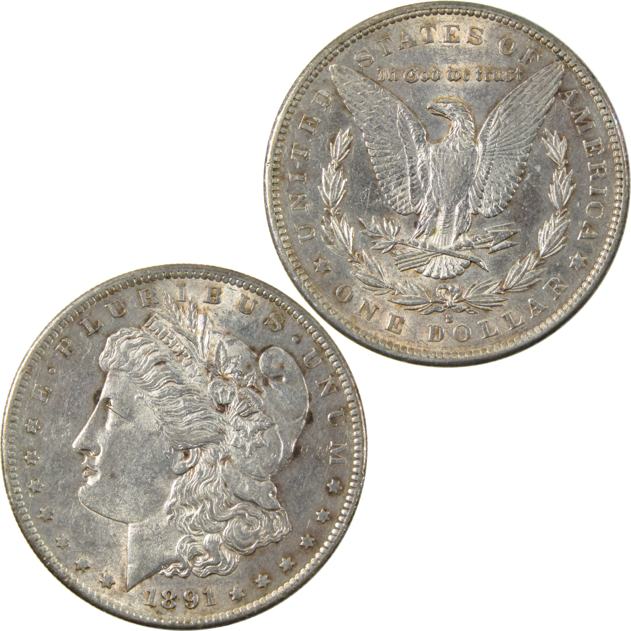 1891 S Morgan Dollar XF EF Extremely Fine Silver $1 Coin SKU:I14193 - Morgan coin - Morgan silver dollar - Morgan silver dollar for sale - Profile Coins &amp; Collectibles