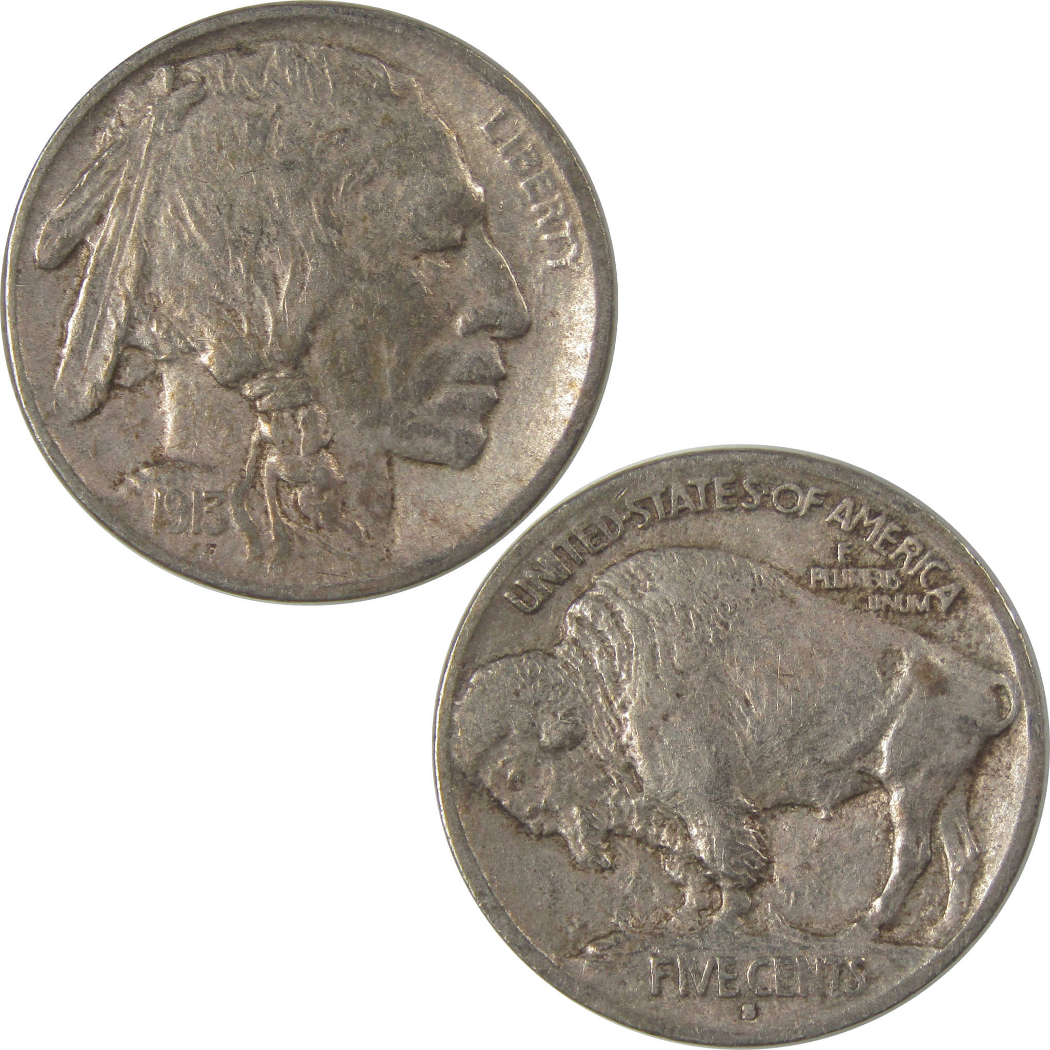 1913 S Type 1 Buffalo Nickel VF Very Fine Details 5c Coin SKU:I22874