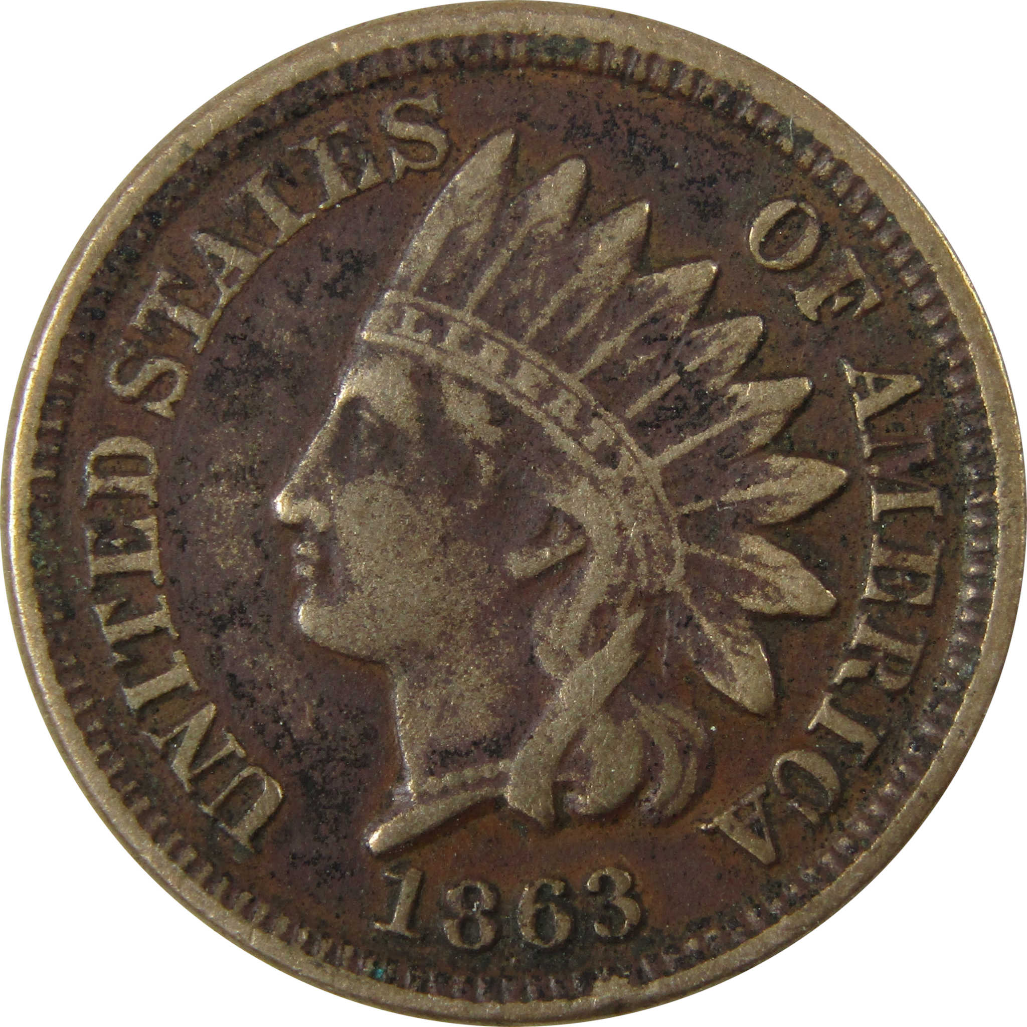 1863 Indian Head Cent VF Very Fine Details Penny 1c Coin SKU:CP1172