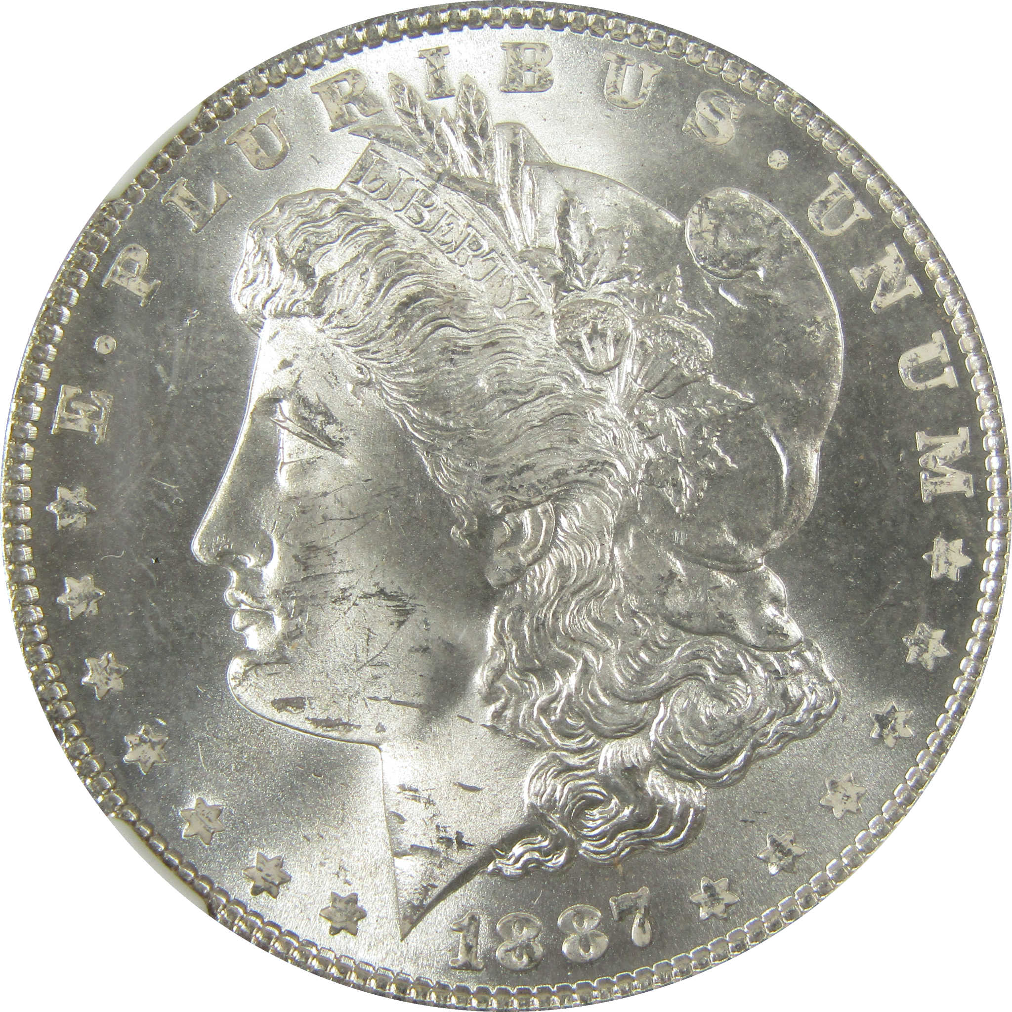 1887 Morgan Silver Dollar MS 64 NGC Toned Reverse SKU:I27541