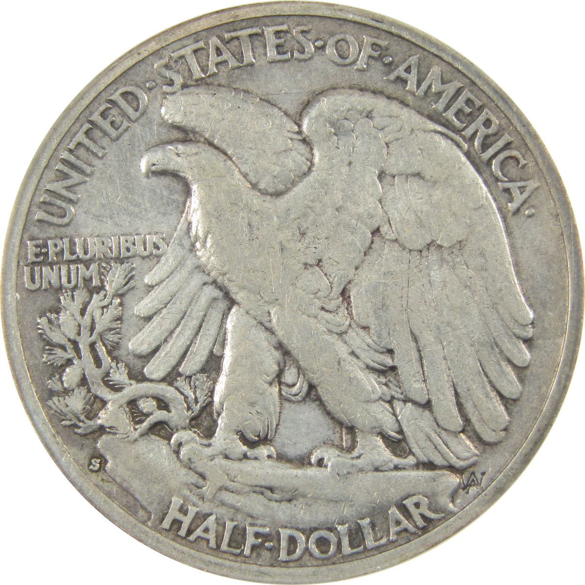 1933 S Liberty Walking Silver 50c VF 30 Details ANACS SKU:I28575