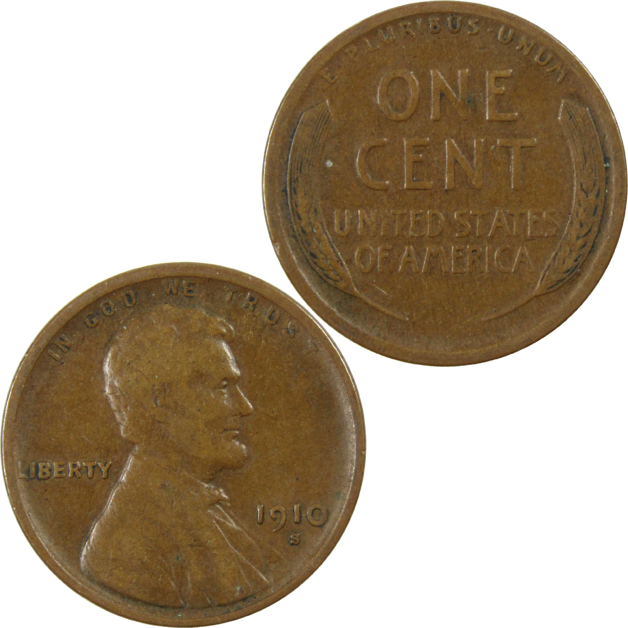 1910 S Lincoln Wheat Cent VF Very Fine Penny 1c Coin SKU:I12156