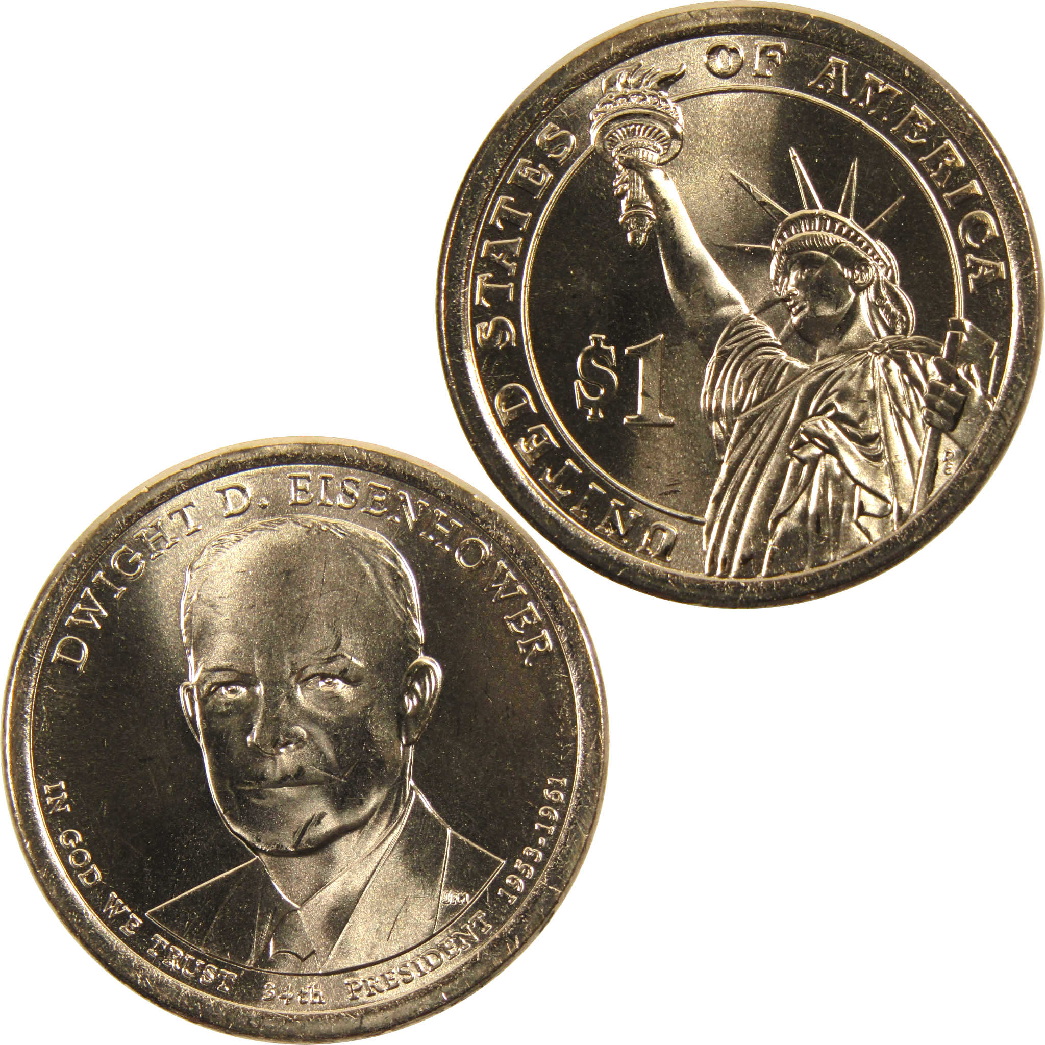 2015 D Dwight D Eisenhower Presidential Dollar BU Uncirculated $1 Coin