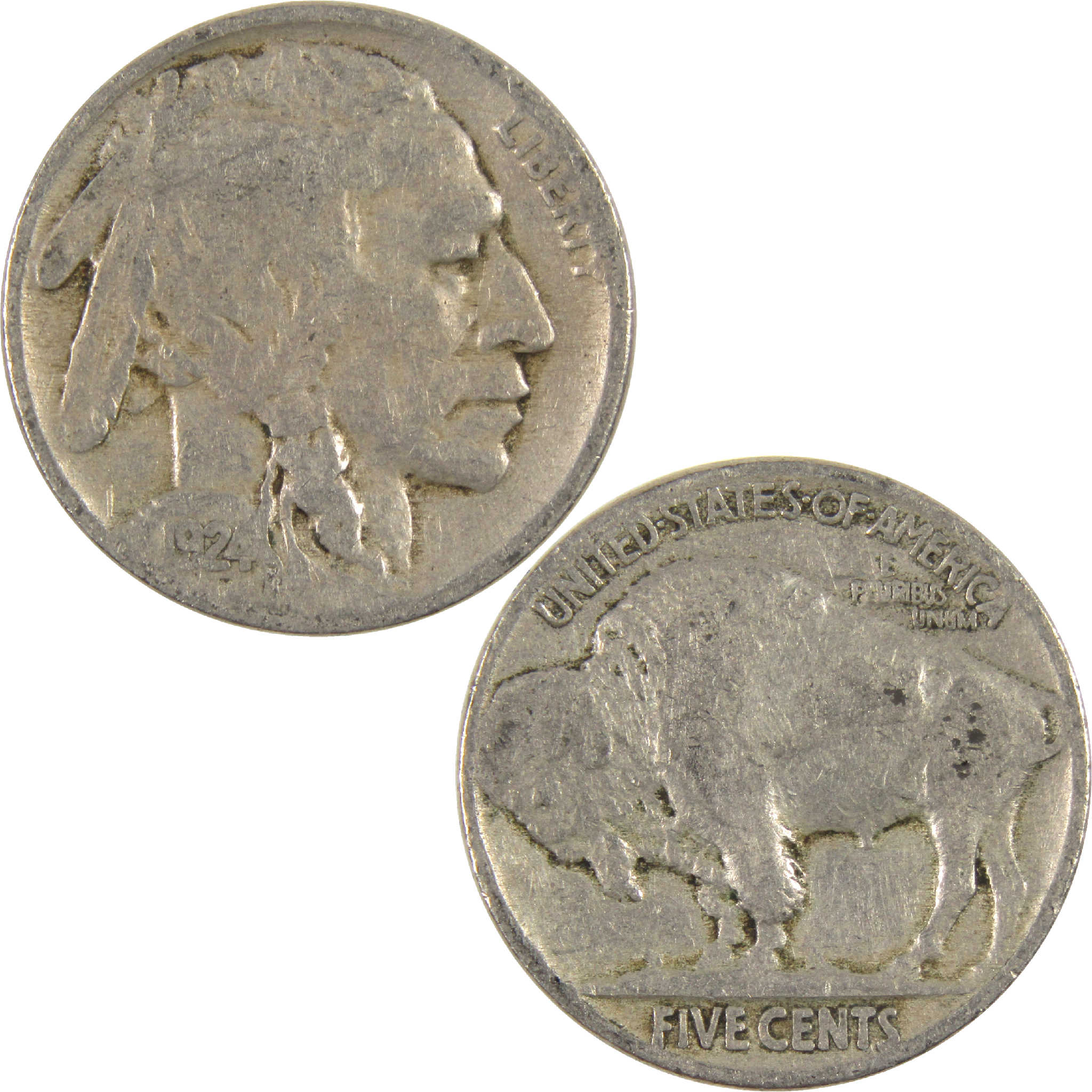 1924 Indian Head Buffalo Nickel G Good 5c Coin