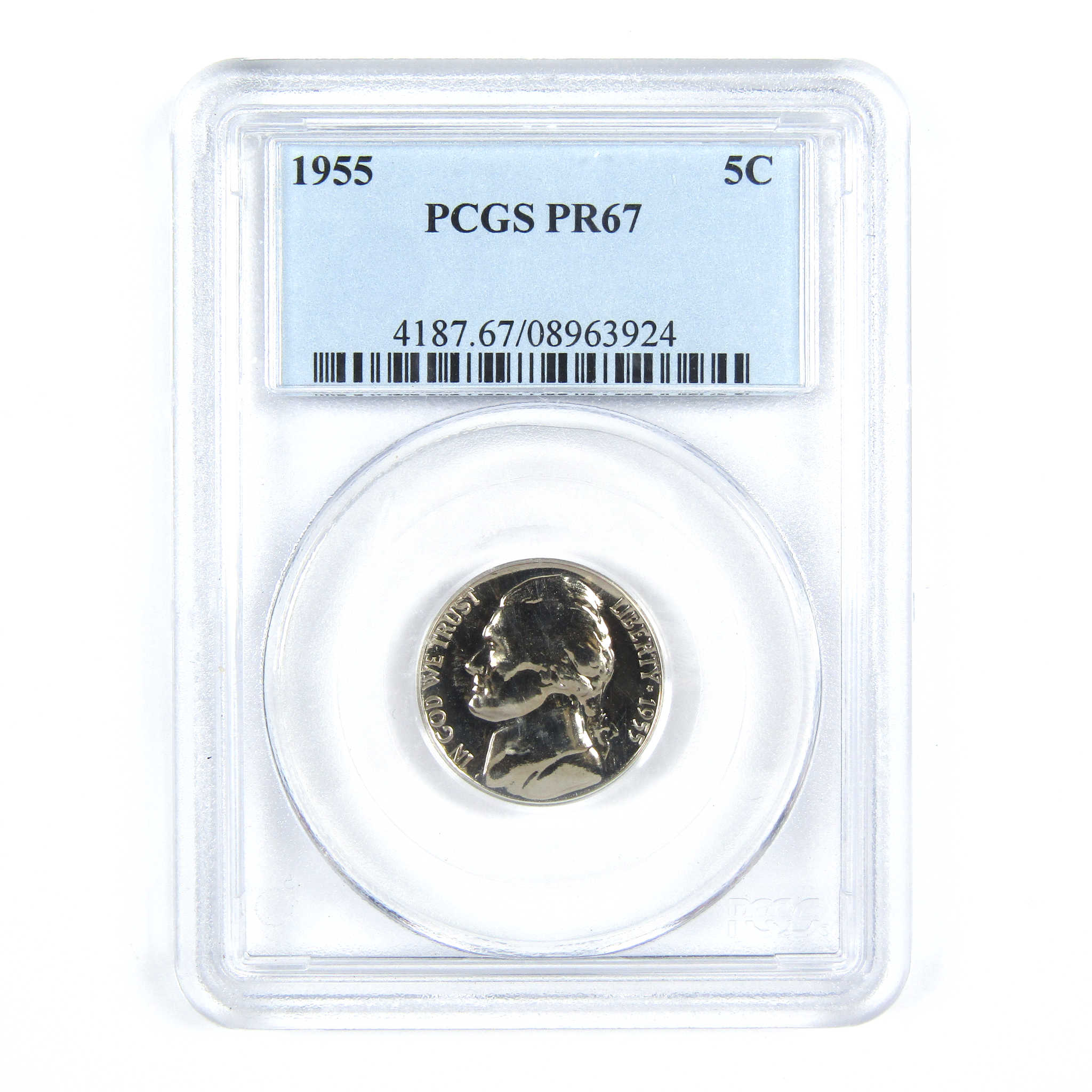 1955 Jefferson Nickel PR 67 PCGS 5c Proof Coin SKU:CPC7448