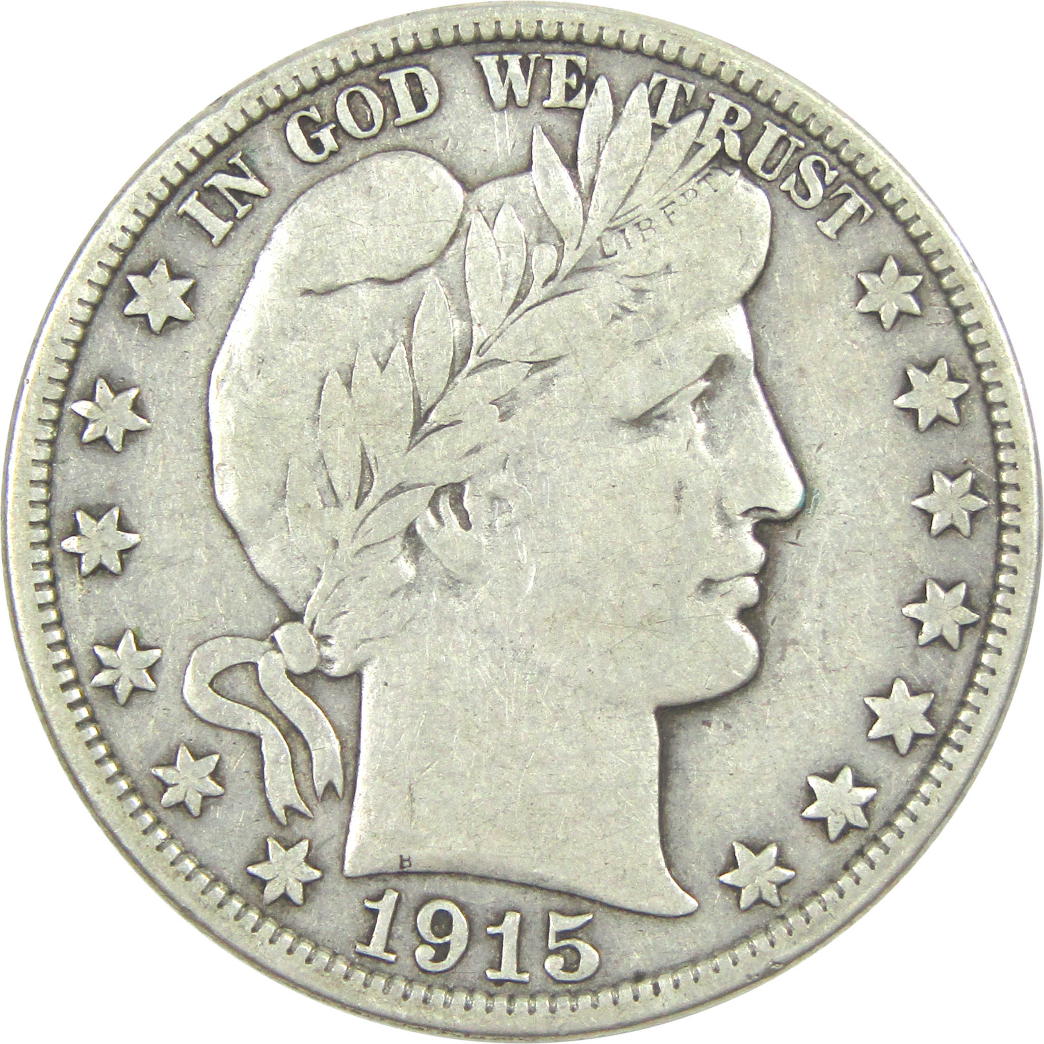 1915 S Barber Half Dollar F Fine Silver 50c Coin SKU:I15562