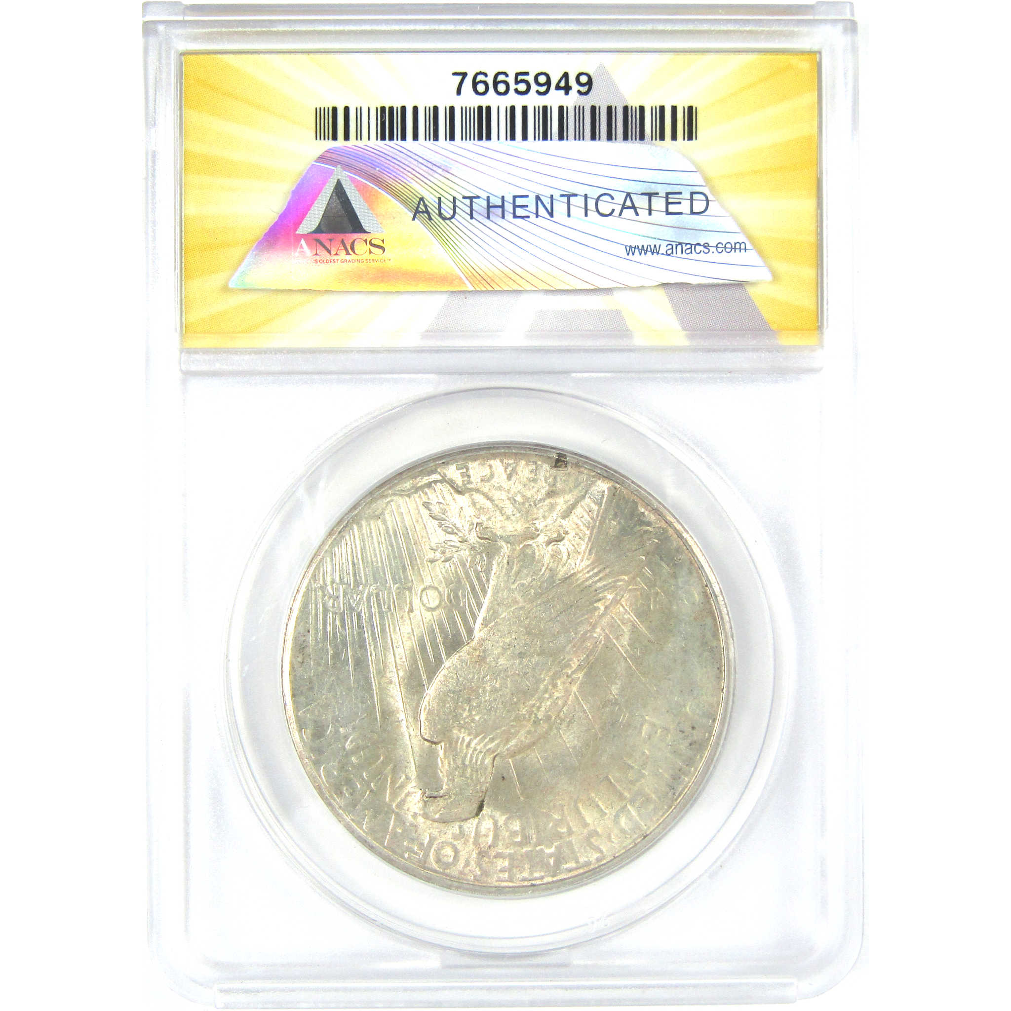 1925 S Peace Dollar AU 55 Details ANACS Silver $1 Coin SKU:I16242