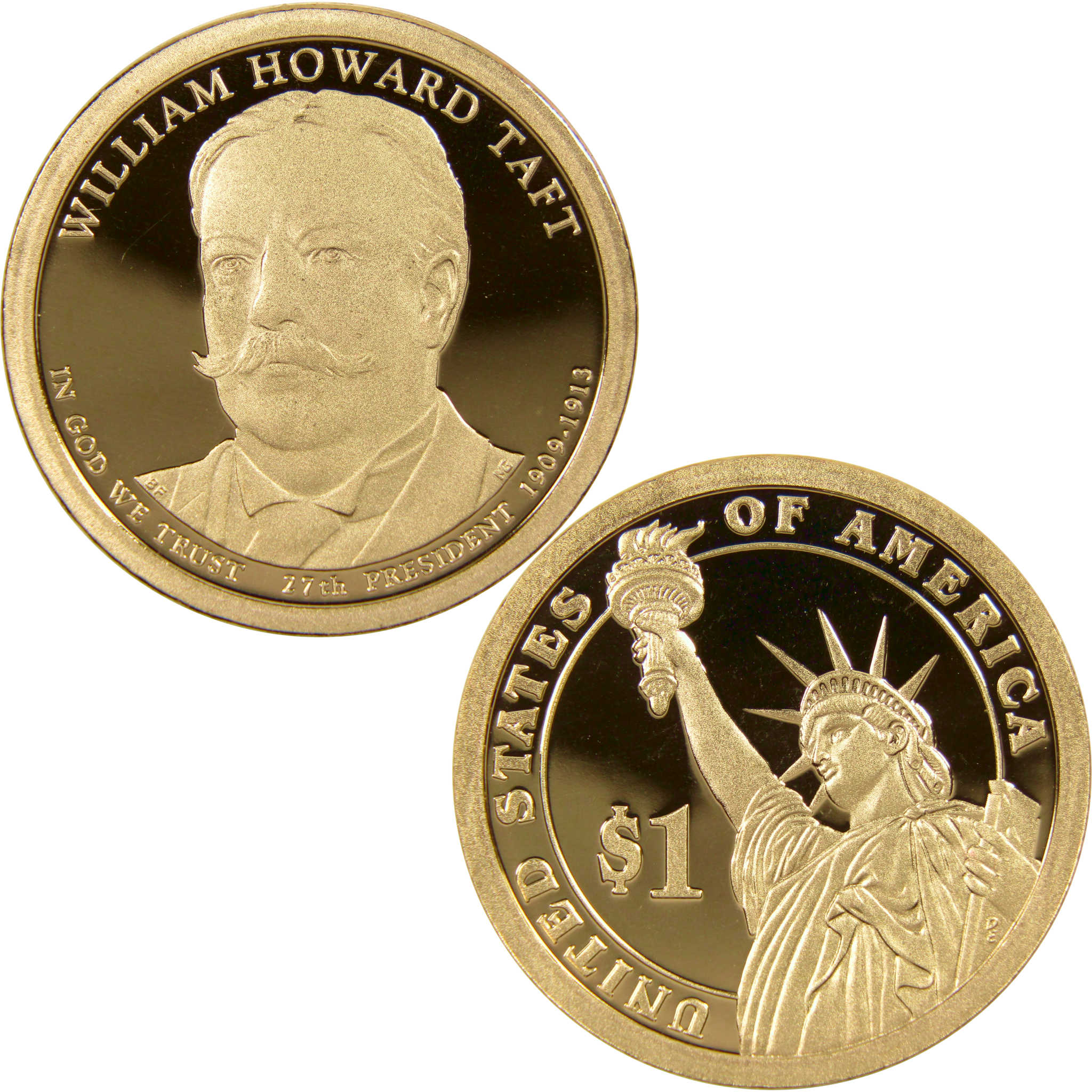 2013 S William H Taft Presidential Dollar Choice Proof $1 Coin
