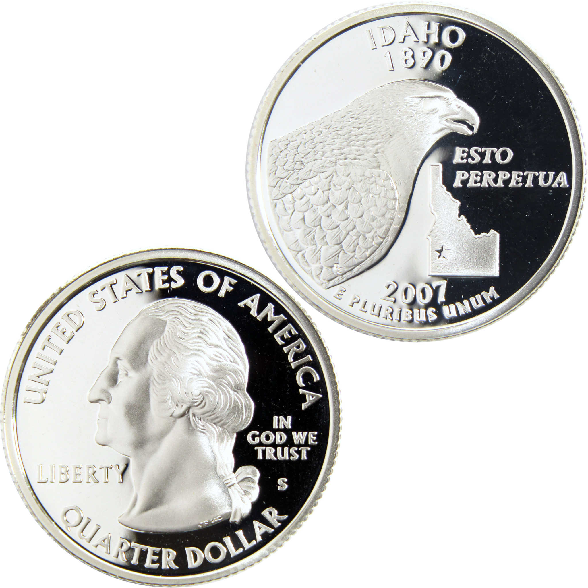 2007 S Idaho State Quarter Silver 25c Proof Coin