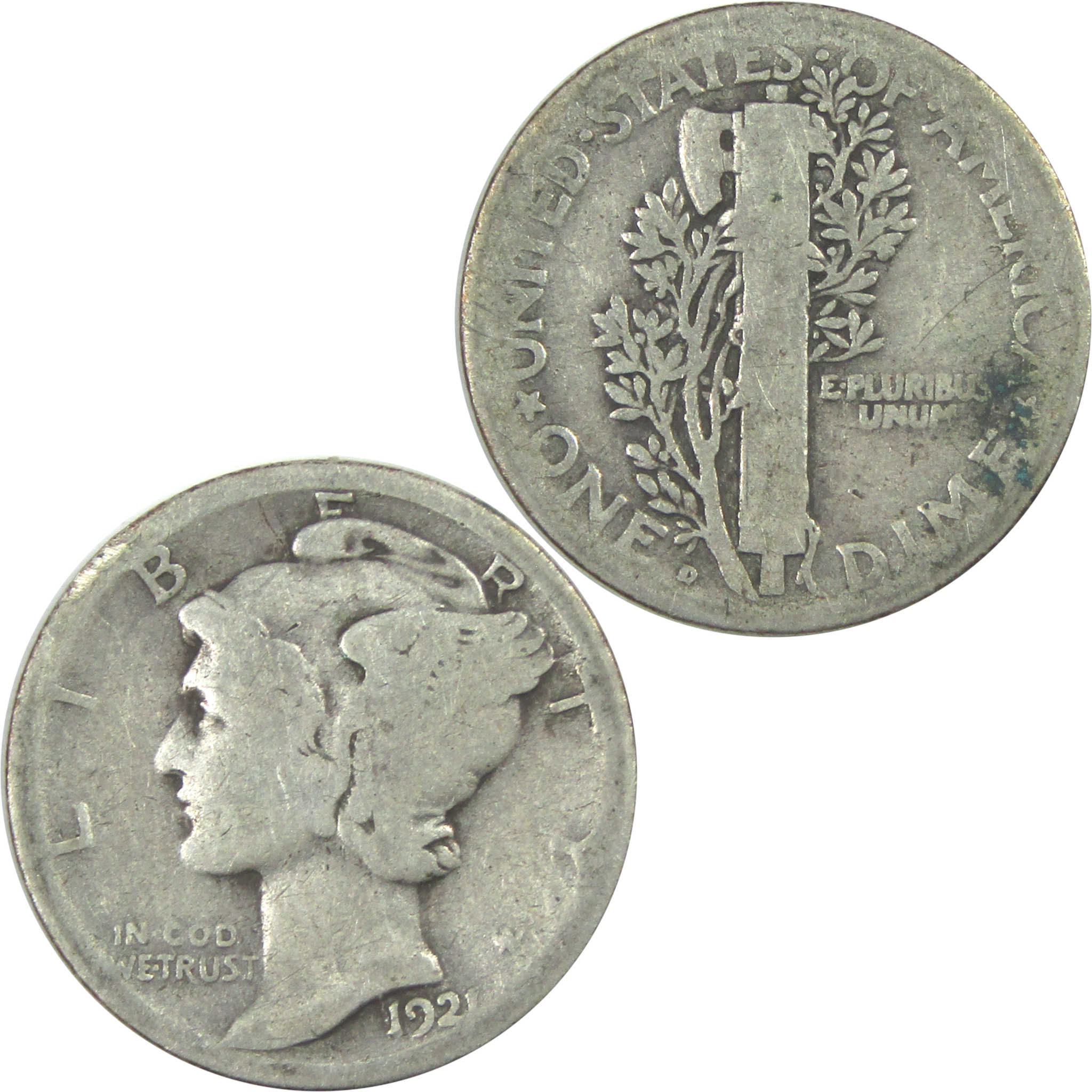 1921 D Mercury Dime AG About Good Silver 10c Coin SKU:I15405