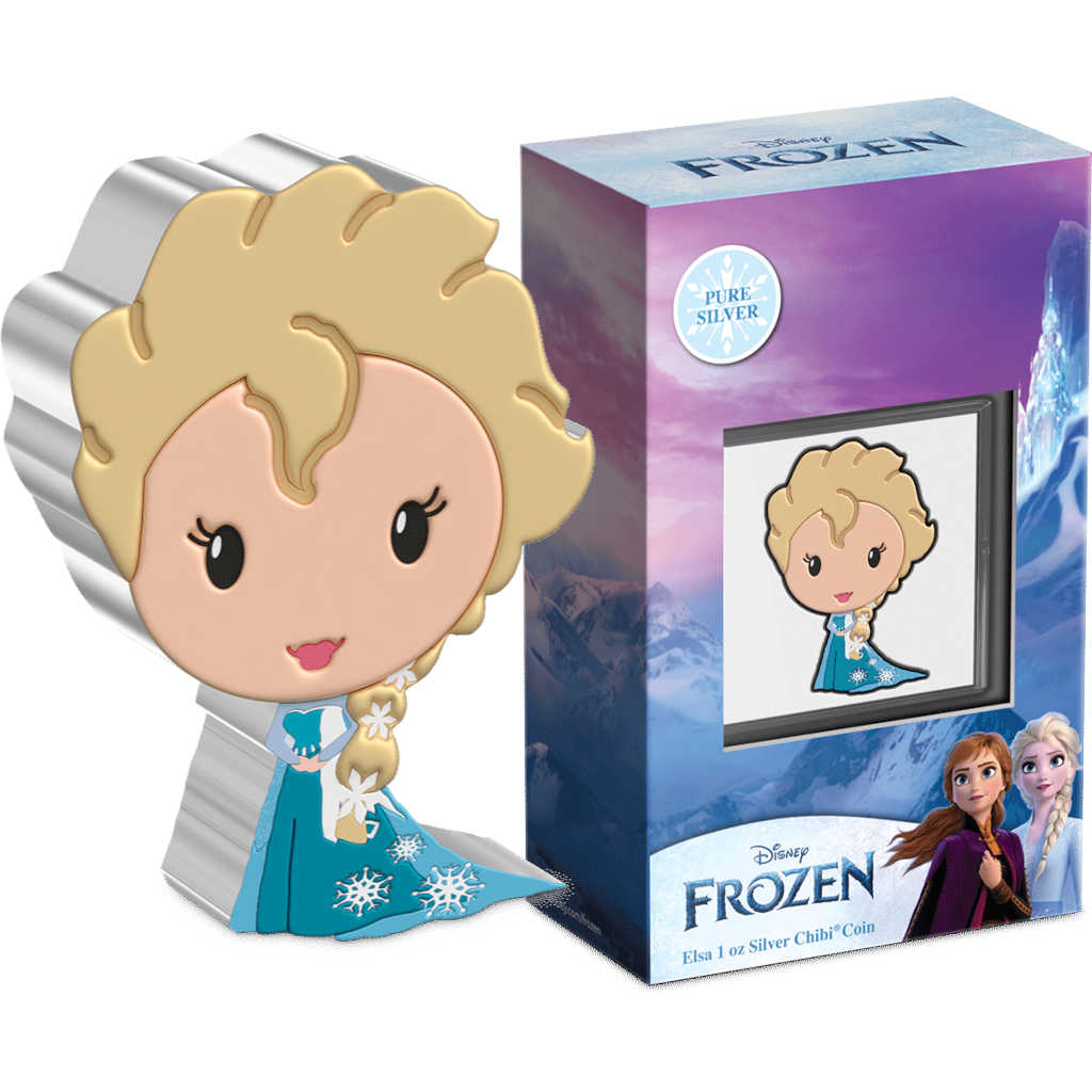 Disney Frozen Elsa Chibi 1 oz .999 Silver $2 Proof 2022 COA SKU:OPC147