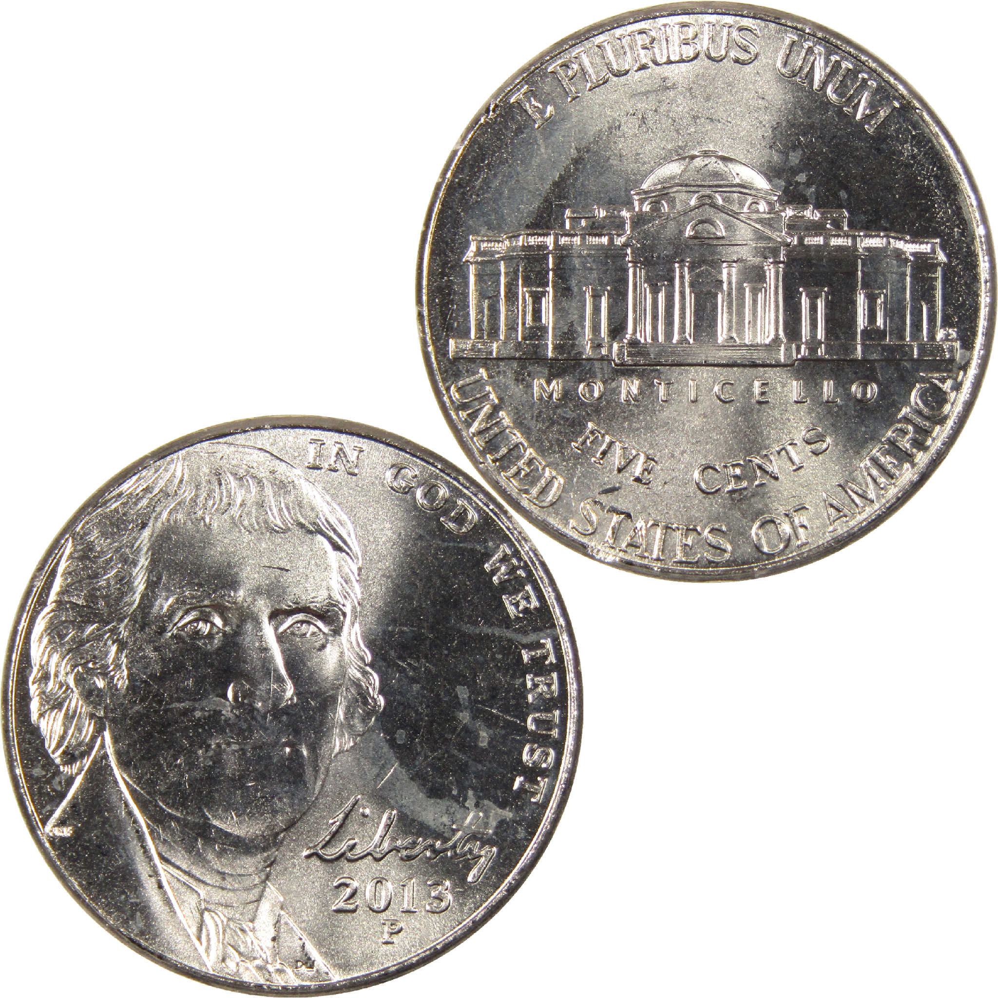 2013 P Jefferson Nickel Uncirculated 5c Coin