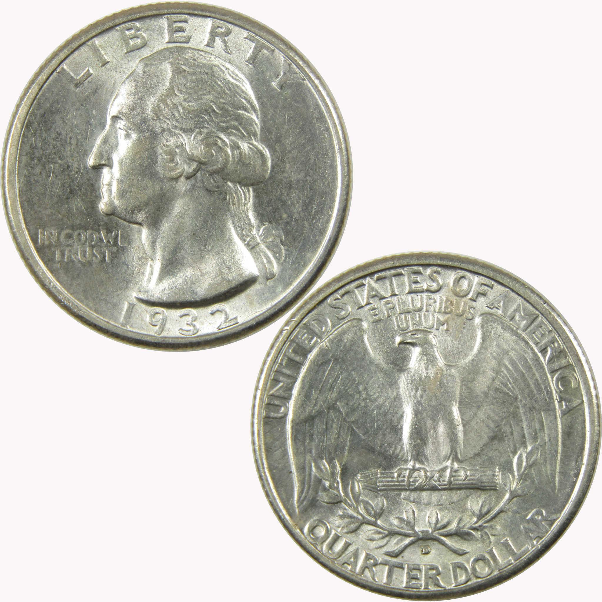 1932 D Washington Silver Quarter CH AU Choice About Uncirculated