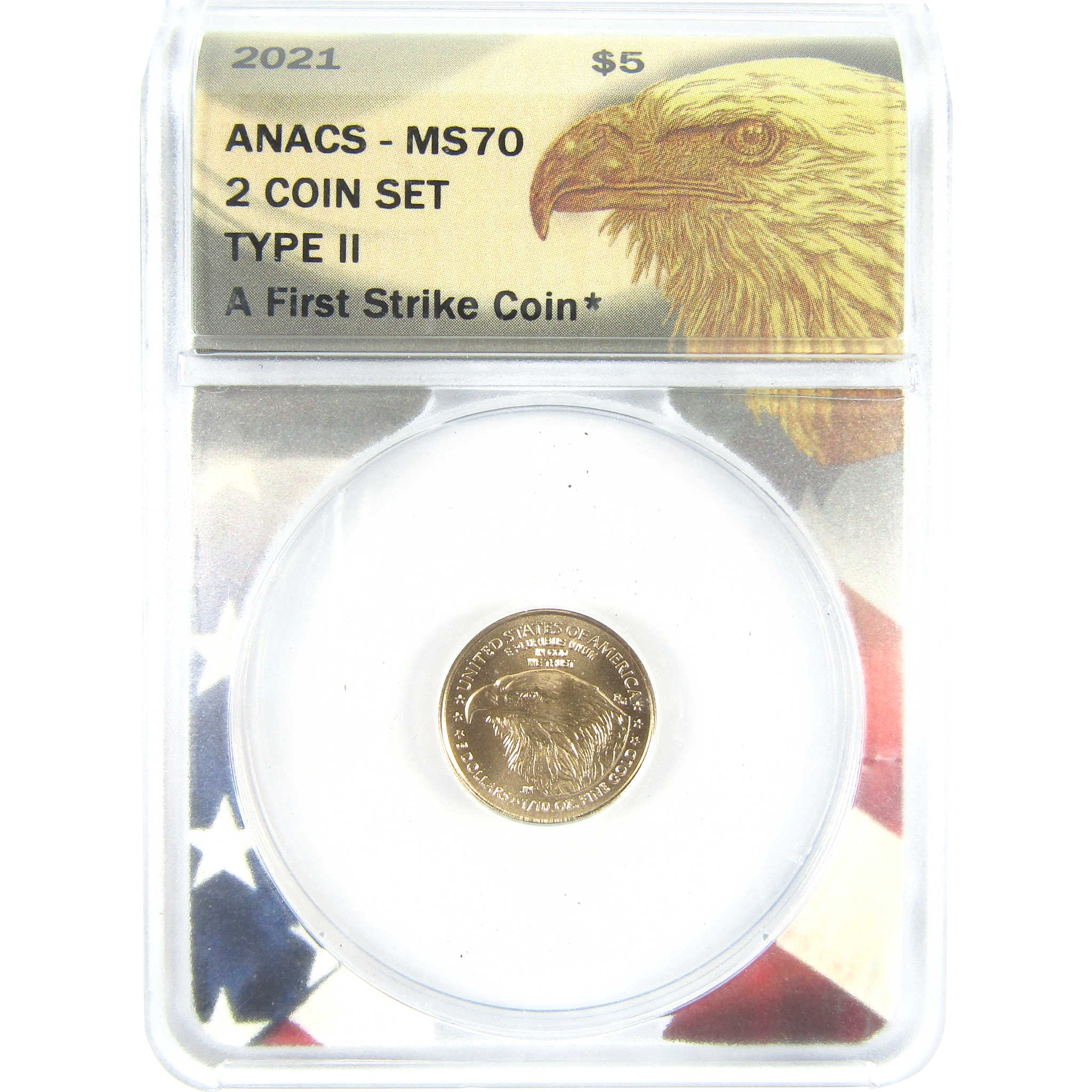 2021 Type 2 1/10 oz American Gold Eagle MS 70 ANACS SKU:CPC9638