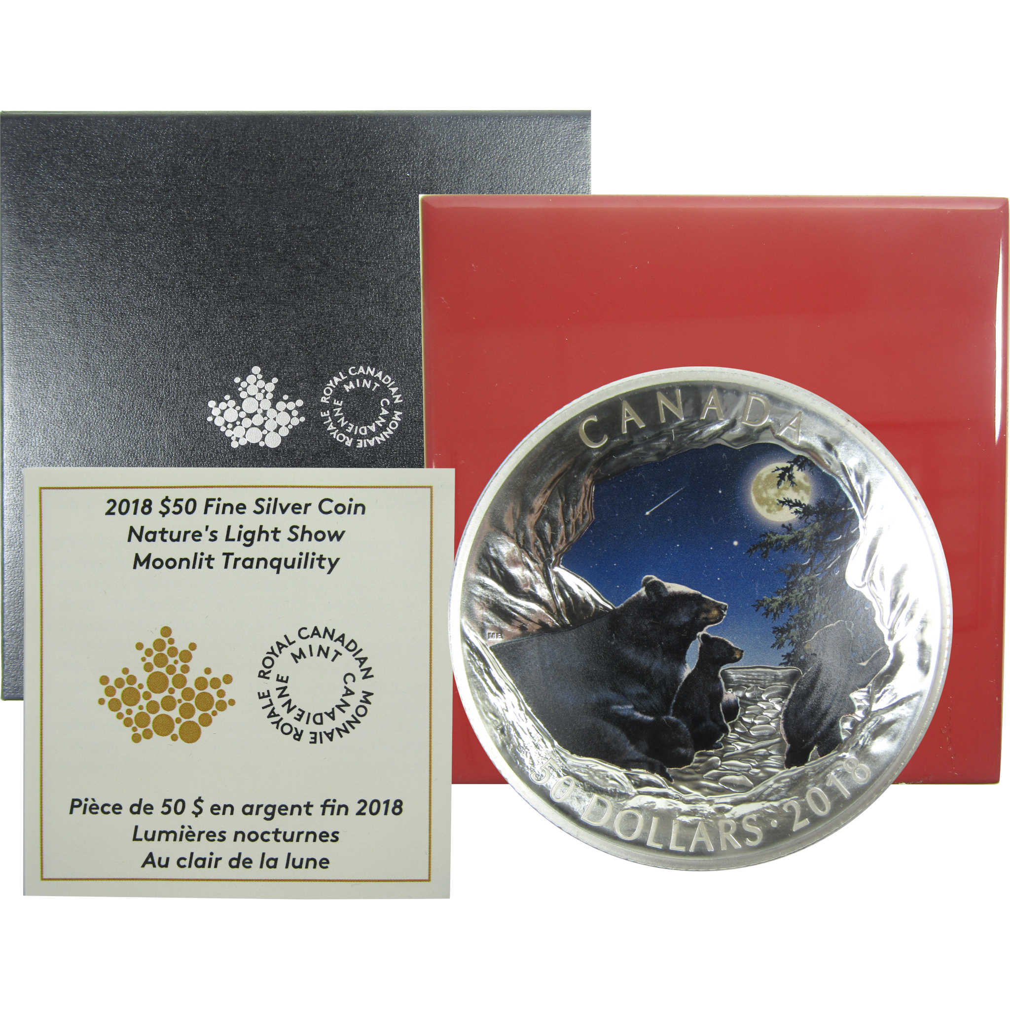 2018 Moonlit Tranquility $50 Canadian 157.6 g Silver SKU:CPC9189