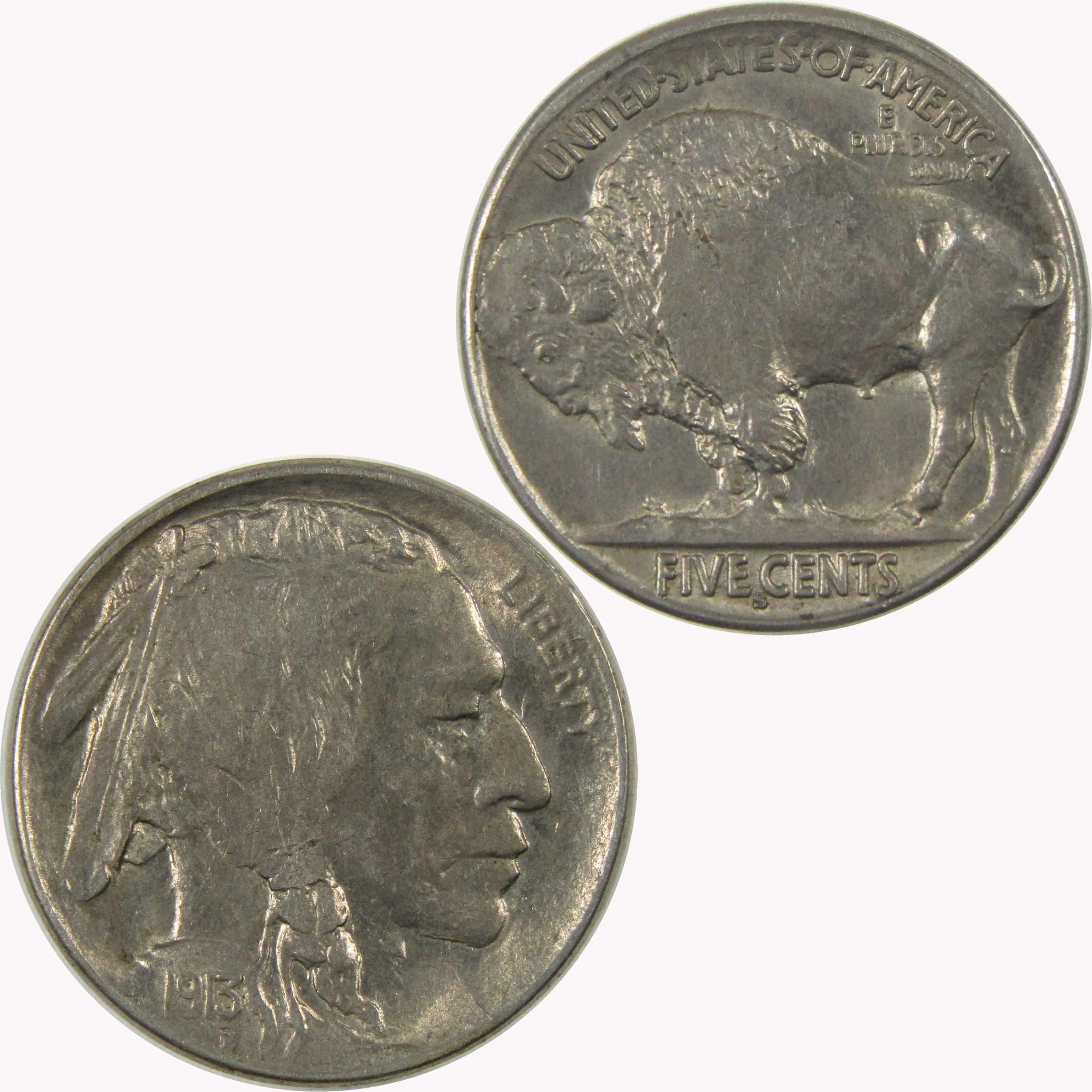 1913 S Type 2 Indian Head Buffalo Nickel Borderline Uncirculated