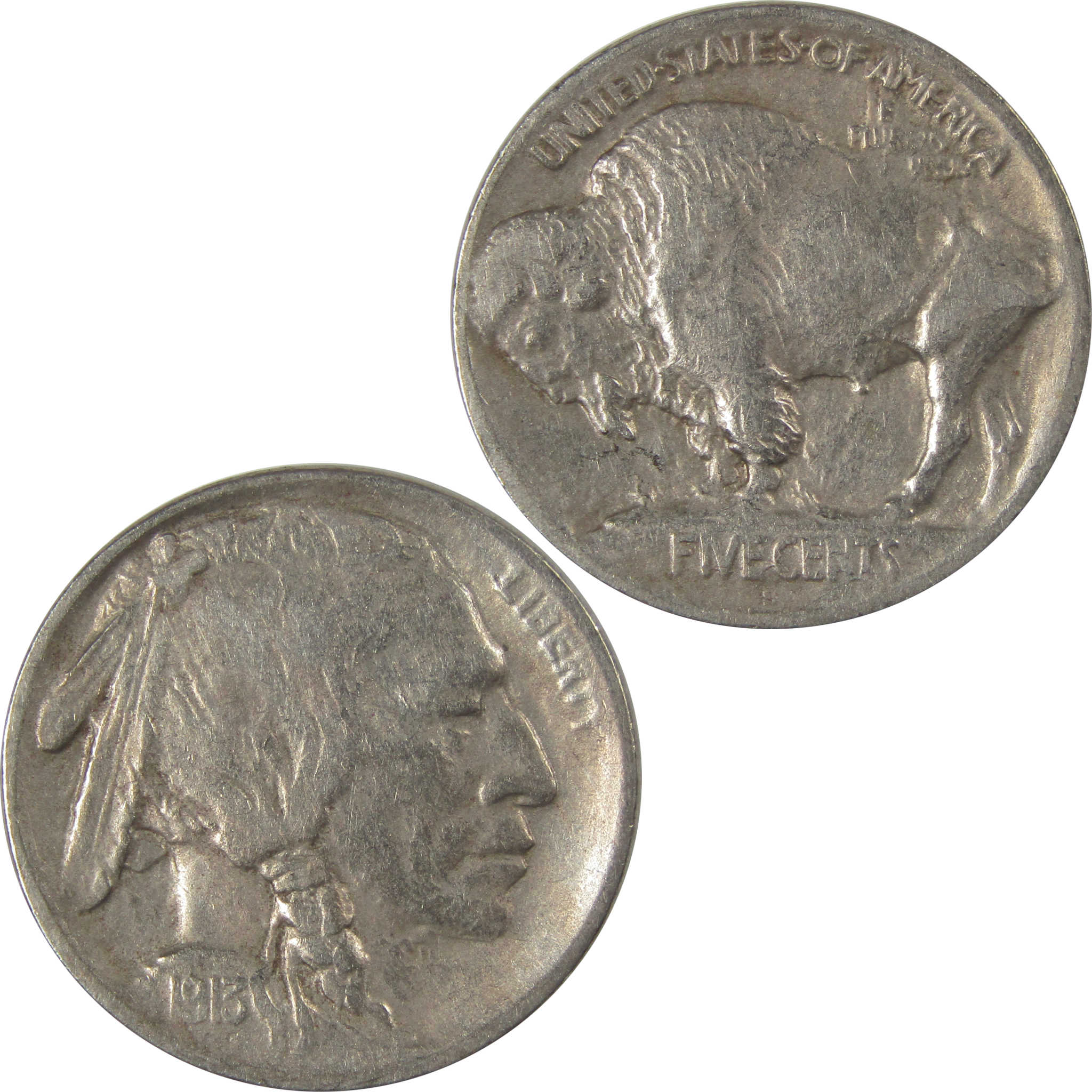 1913 S Type 1 Buffalo Nickel VF Very Fine Details 5c Coin SKU:I22884