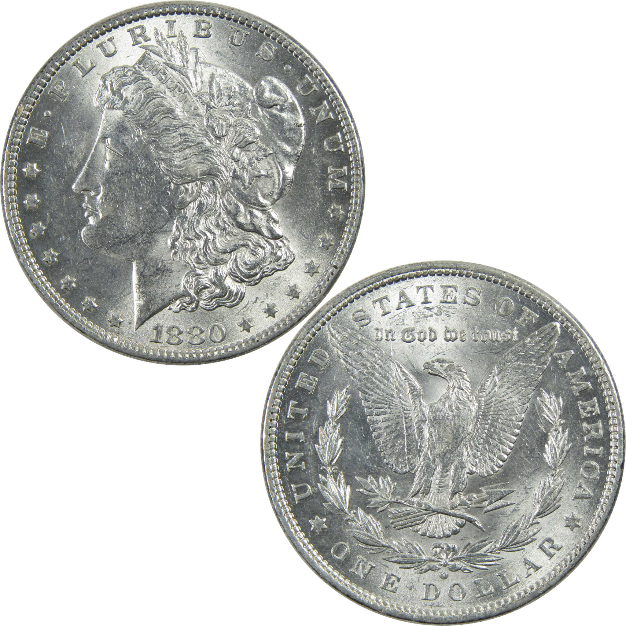 1880 O Morgan Dollar Borderline Uncirculated Silver $1 Coin SKU:I13106 - Morgan coin - Morgan silver dollar - Morgan silver dollar for sale - Profile Coins &amp; Collectibles