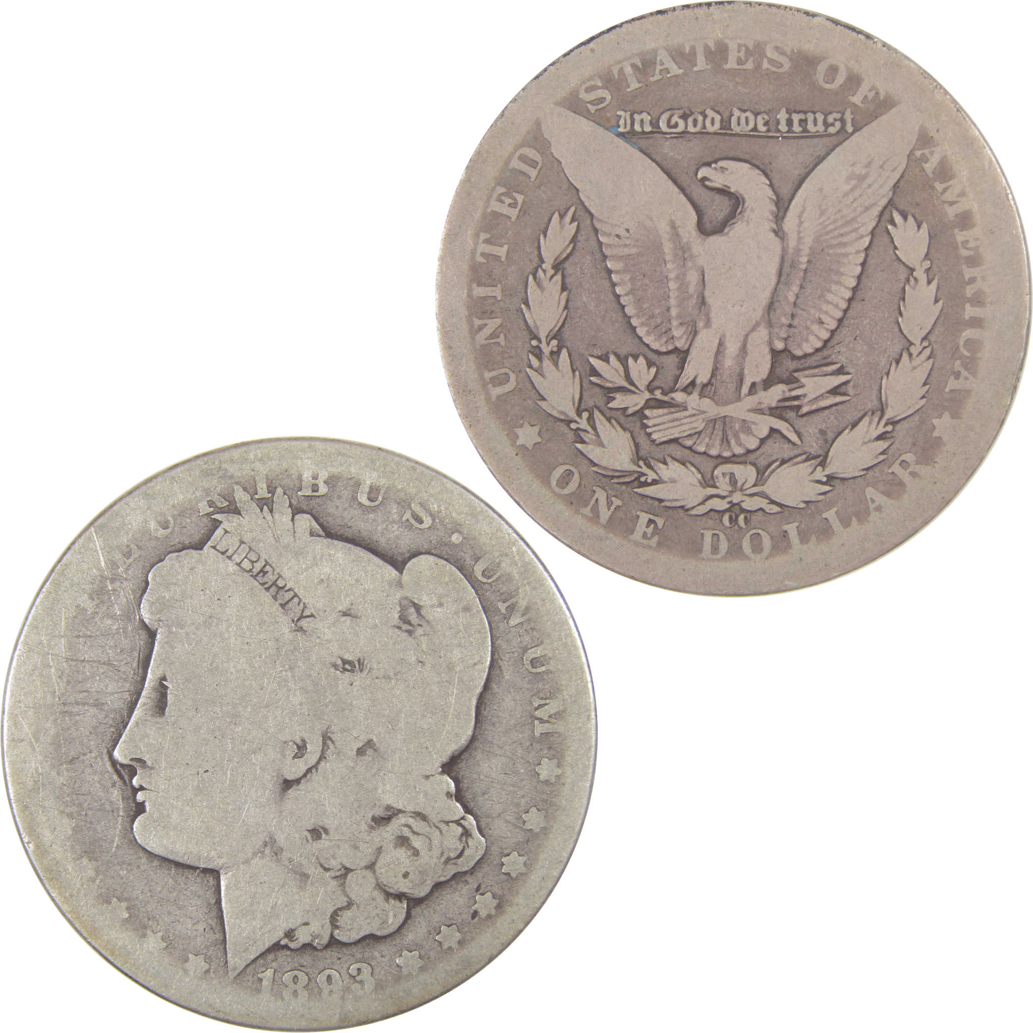 1893 CC Morgan Dollar AG About Good Silver $1 Coin SKU:I17180 - Morgan coin - Morgan silver dollar - Morgan silver dollar for sale - Profile Coins &amp; Collectibles