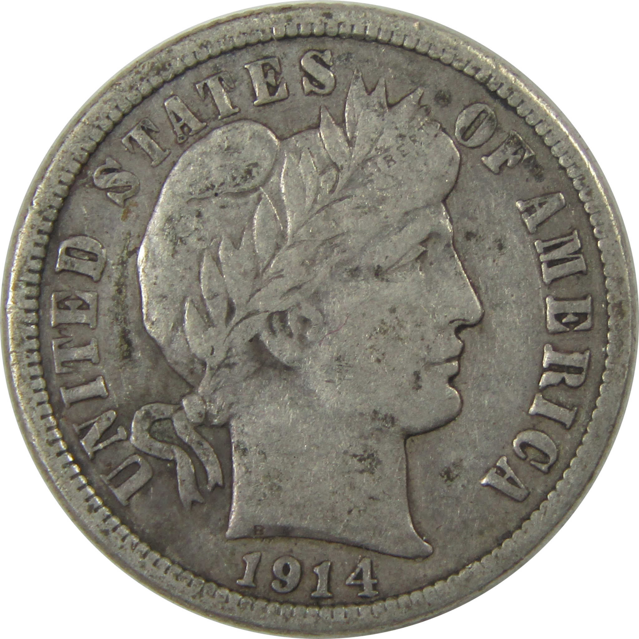 1914 Barber Dime VF Very Fine Silver 10c Coin SKU:I20664