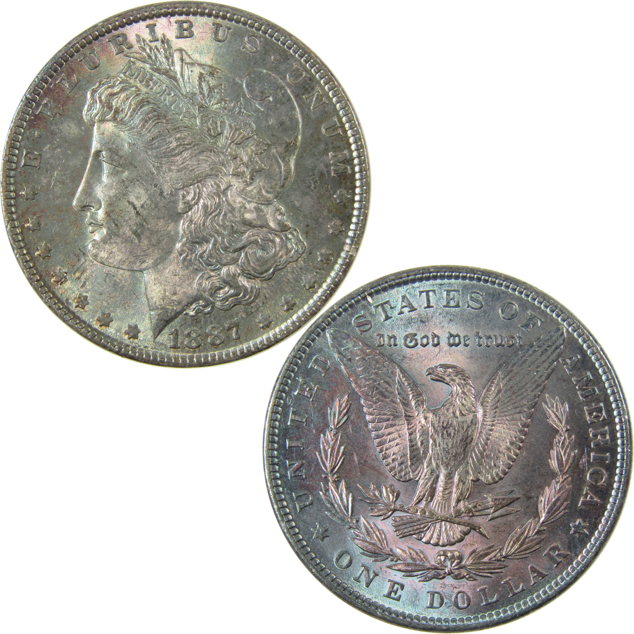 1887 Morgan Silver Dollar AU About Uncirculated Toned SKU:CP1627