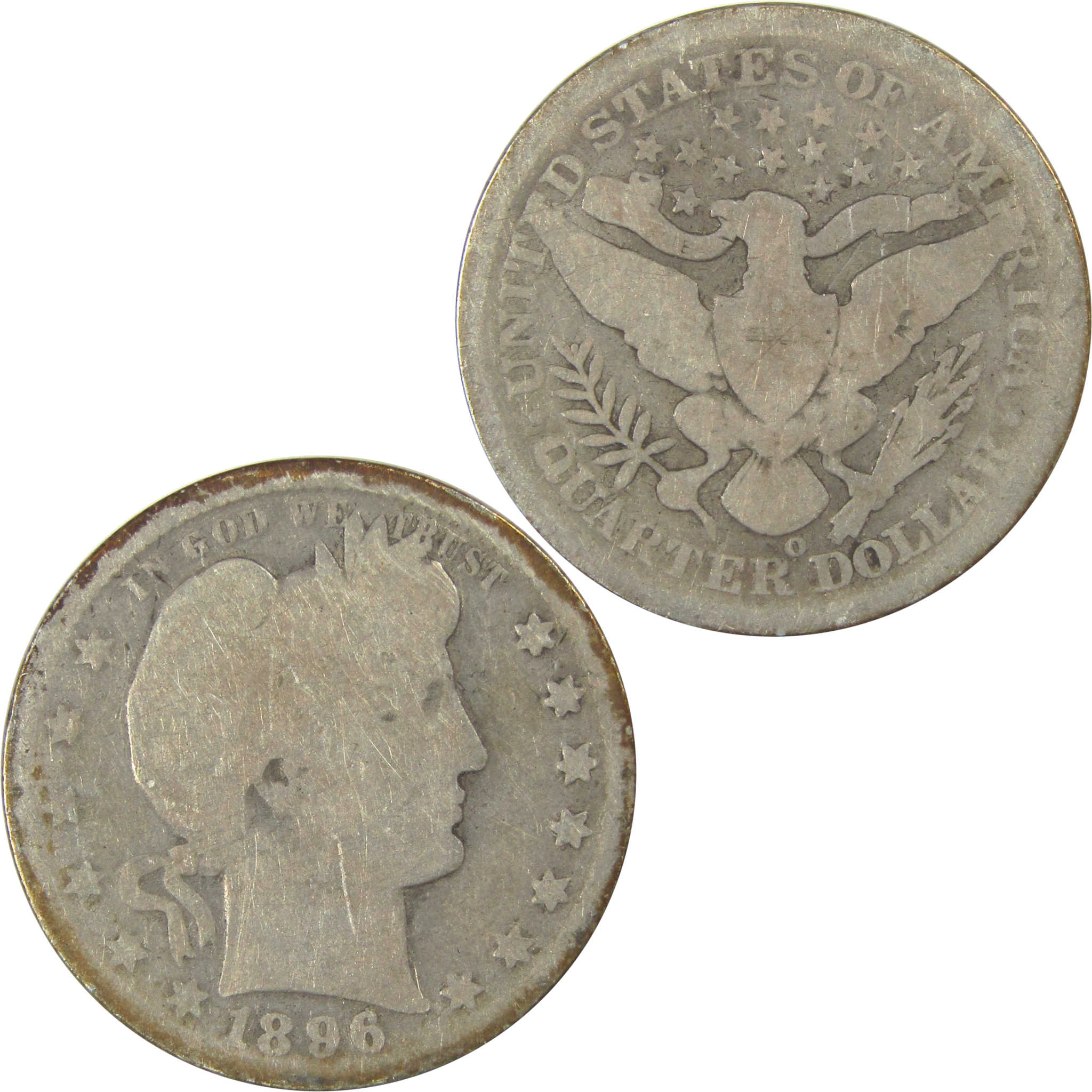 1896 O Barber Quarter G Good Silver 25c Coin SKU:I21866