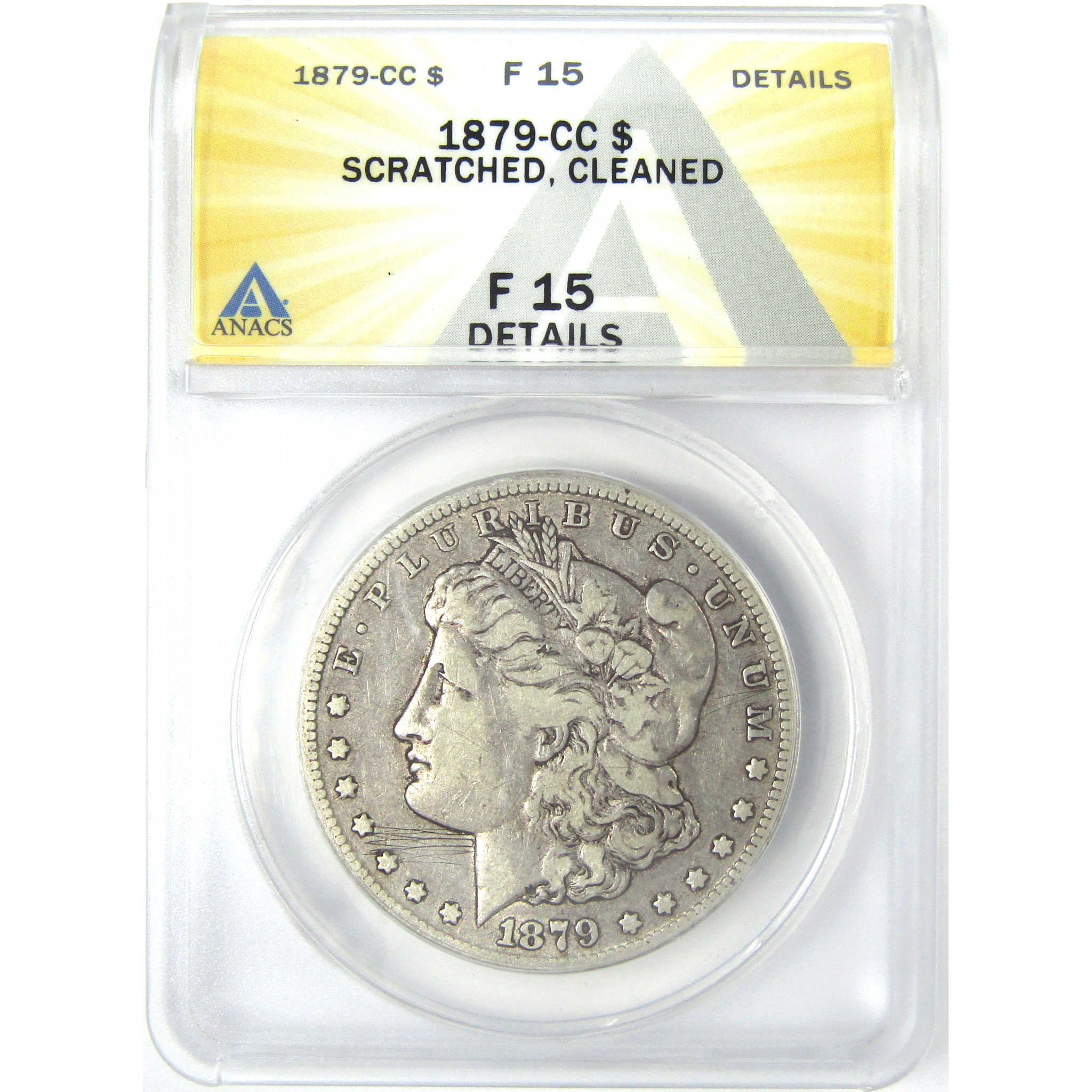 1879 CC Morgan Dollar F 15 Details ANACS Silver $1 Coin SKU:I16188 - Morgan coin - Morgan silver dollar - Morgan silver dollar for sale - Profile Coins &amp; Collectibles