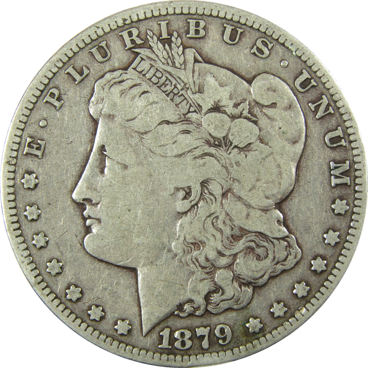 1879 CC Rev 79 Morgan Silver Dollar F Fine $1 Coin SKU:CP1698 - Morgan coin - Morgan silver dollar - Morgan silver dollar for sale - Profile Coins &amp; Collectibles
