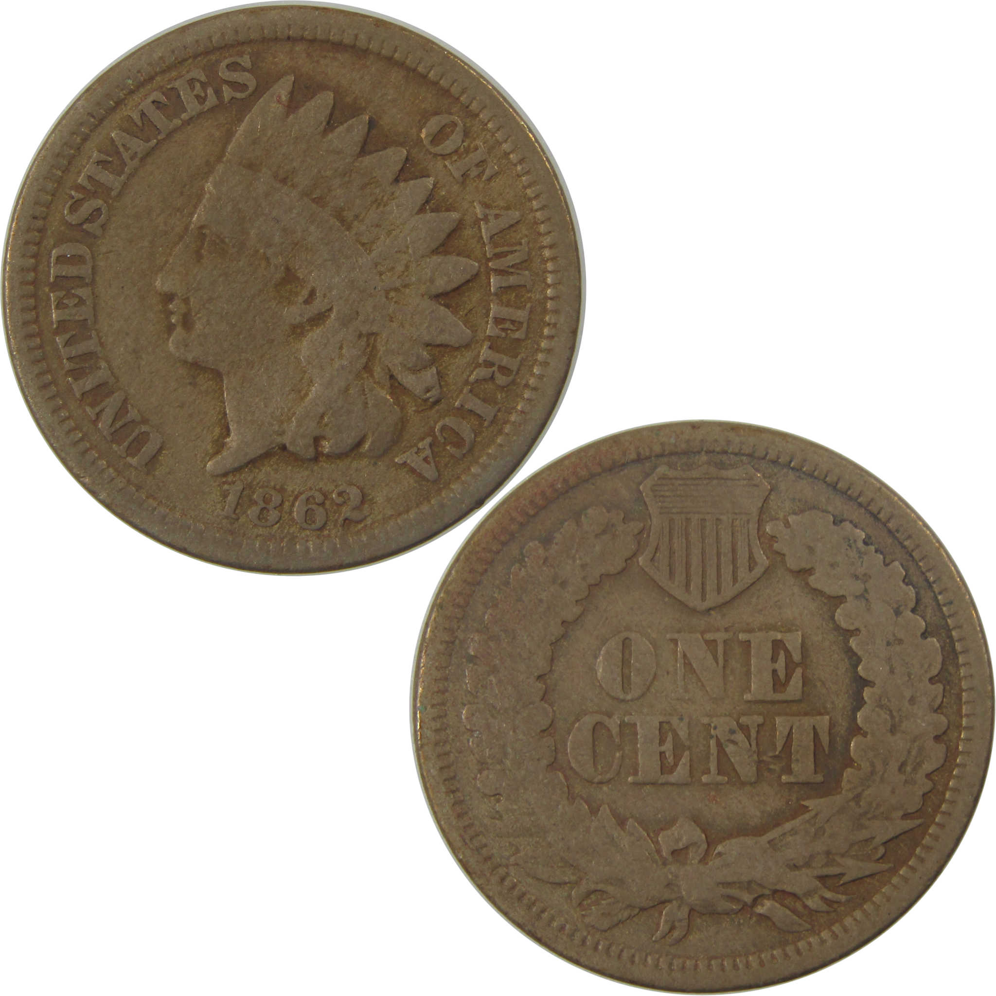 1862 Indian Head Cent G Good Penny 1c Coin Collectible SKU:I24295