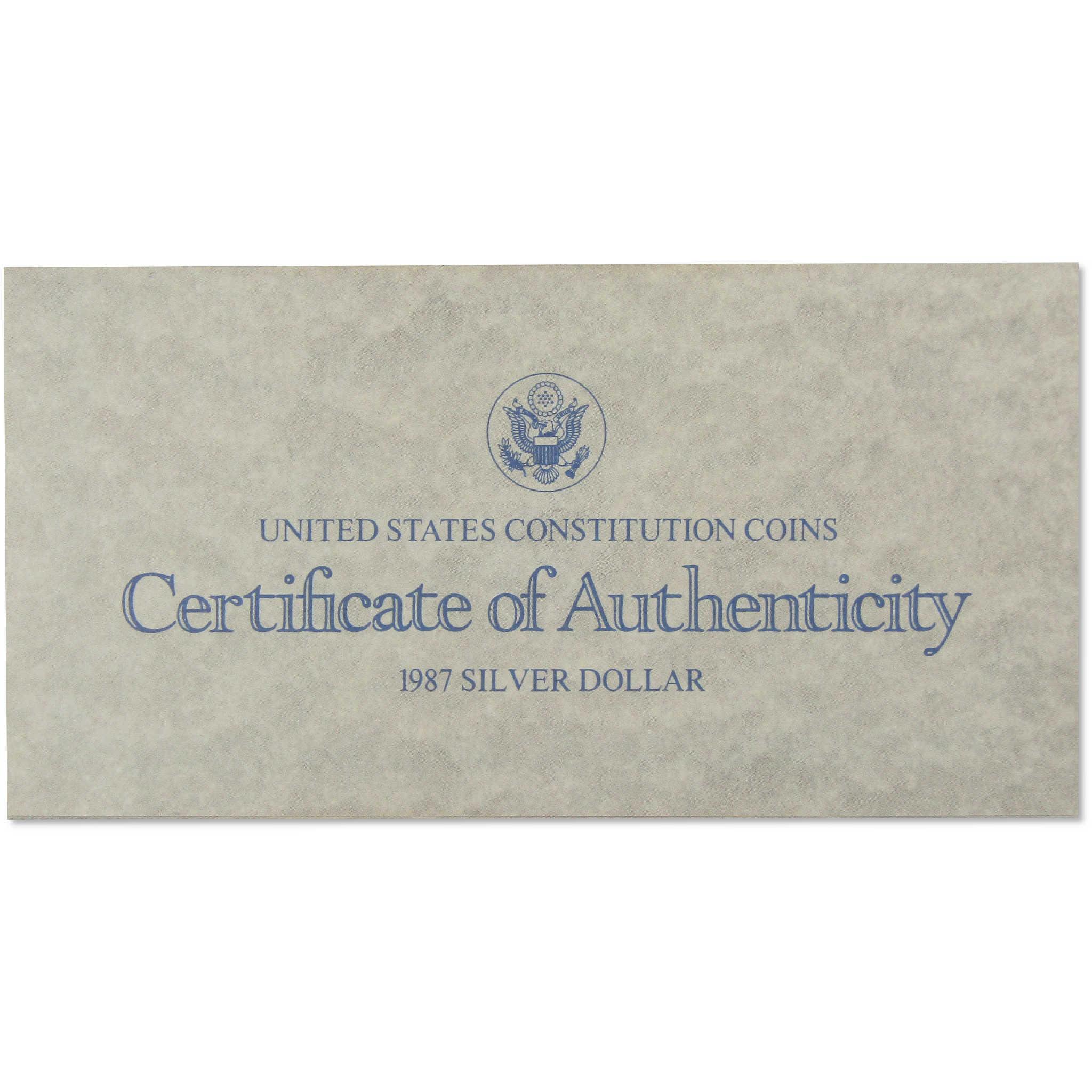 1987 S U.S. Constitution Commemorative Silver Dollar Proof OGP COA