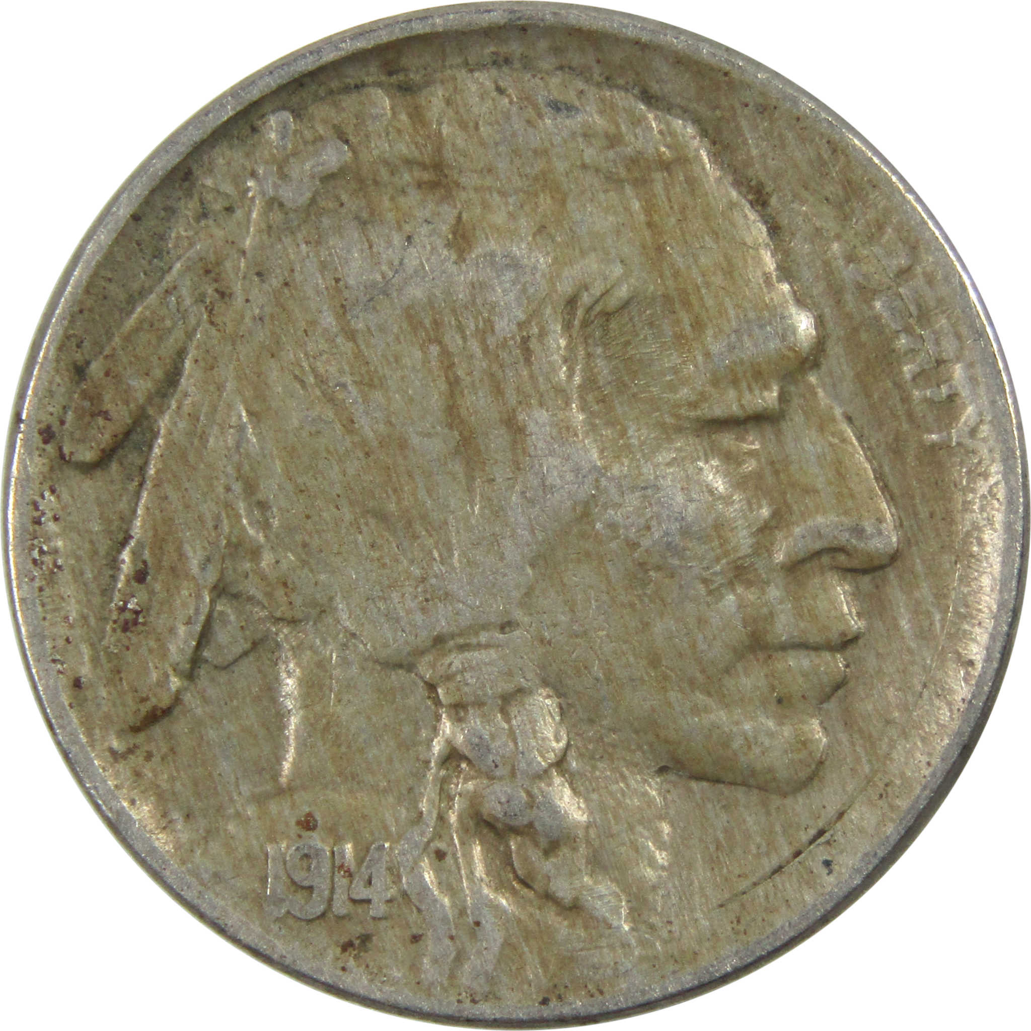1914 Indian Head Buffalo Nickel VF Very Fine 5c Coin SKU:I13010