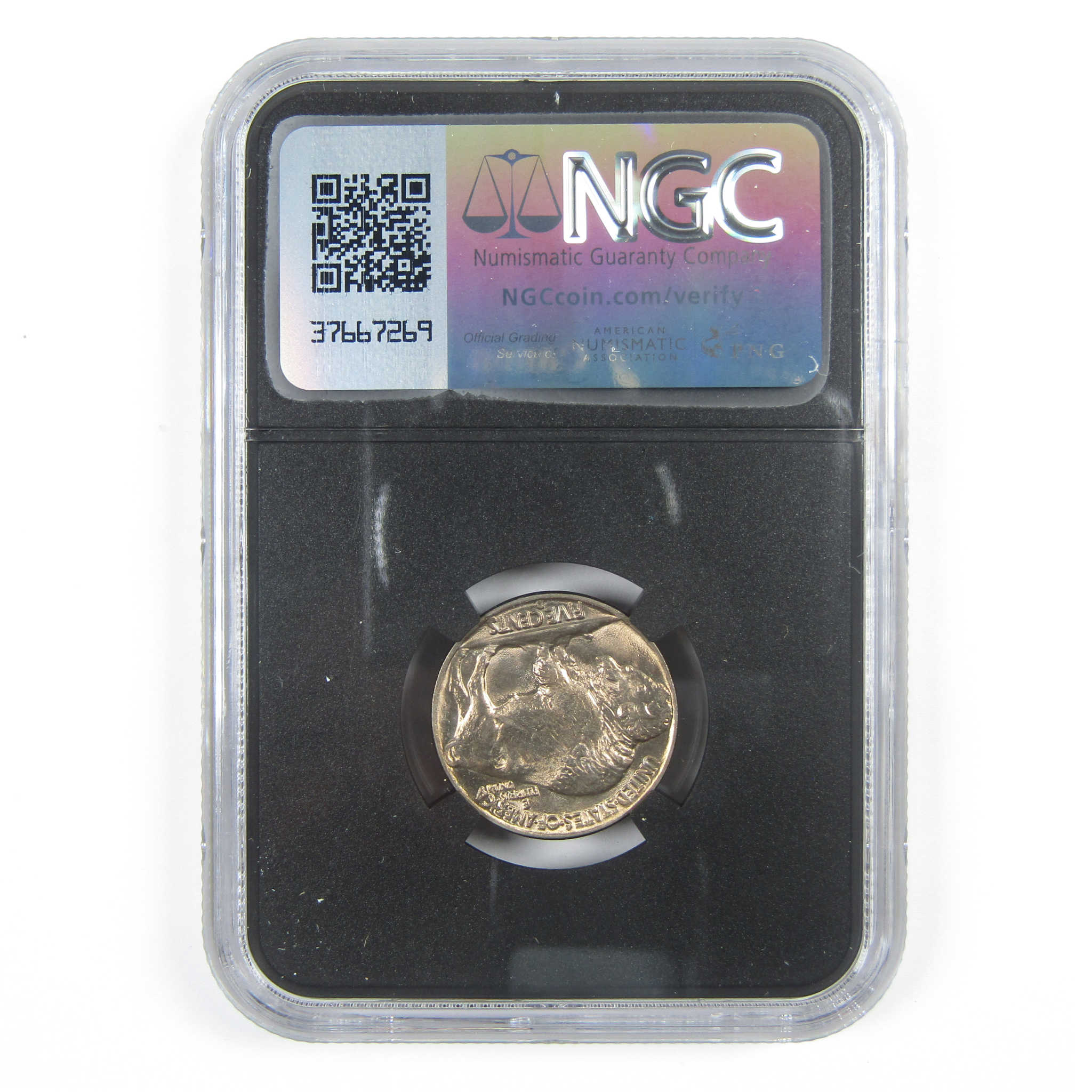 1938 D Buffalo Nickel MS 66 NGC 5c Original Bag Fragment SKU:I14582