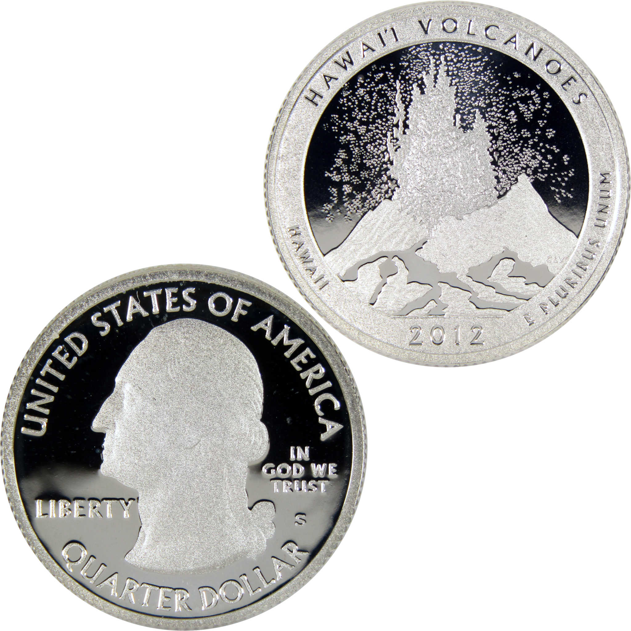 2012 S Hawaii Volcanoes National Park Quarter Silver 25c Proof Coin