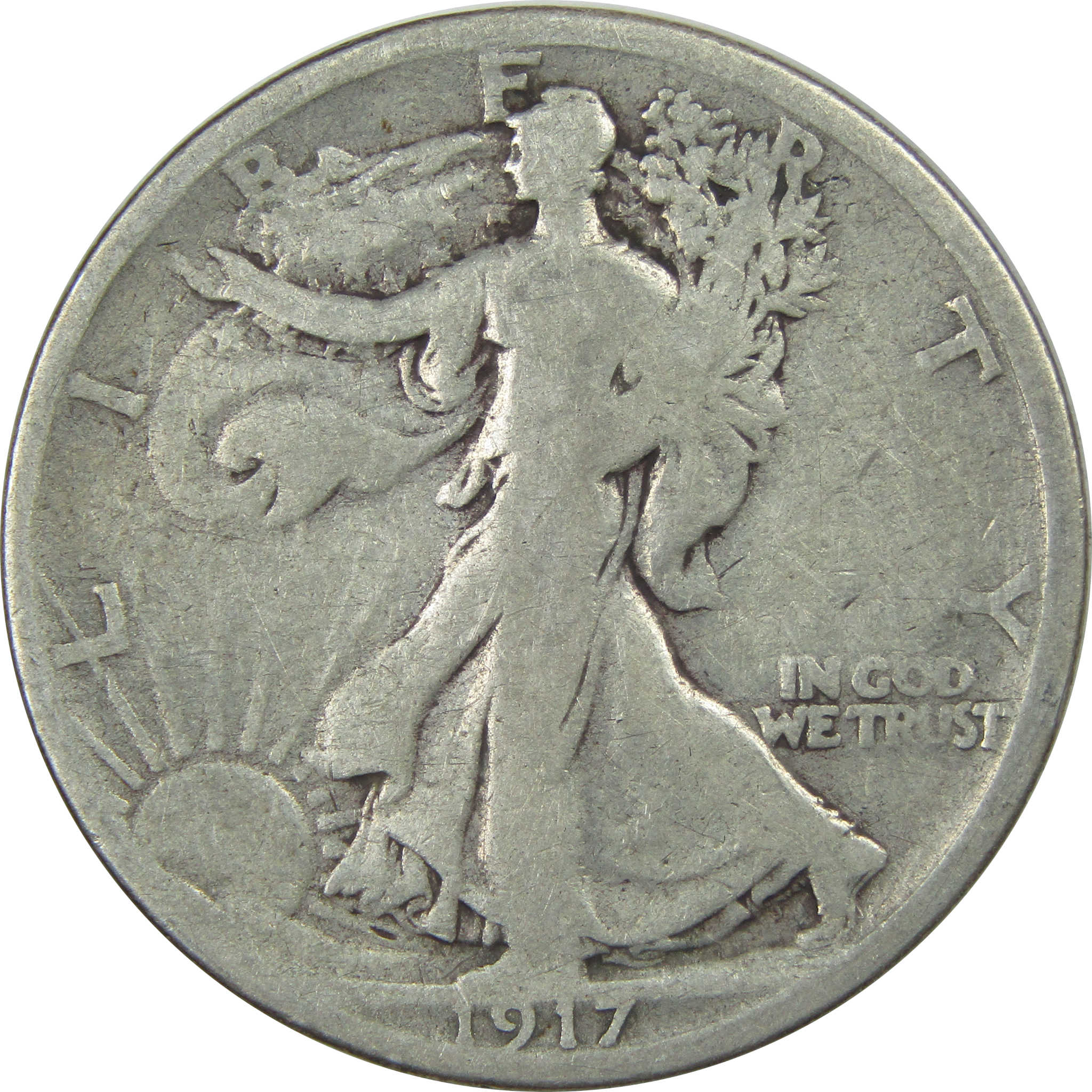 1917 S Reverse Liberty Walking Half Dollar VG Very Good SKU:I15260