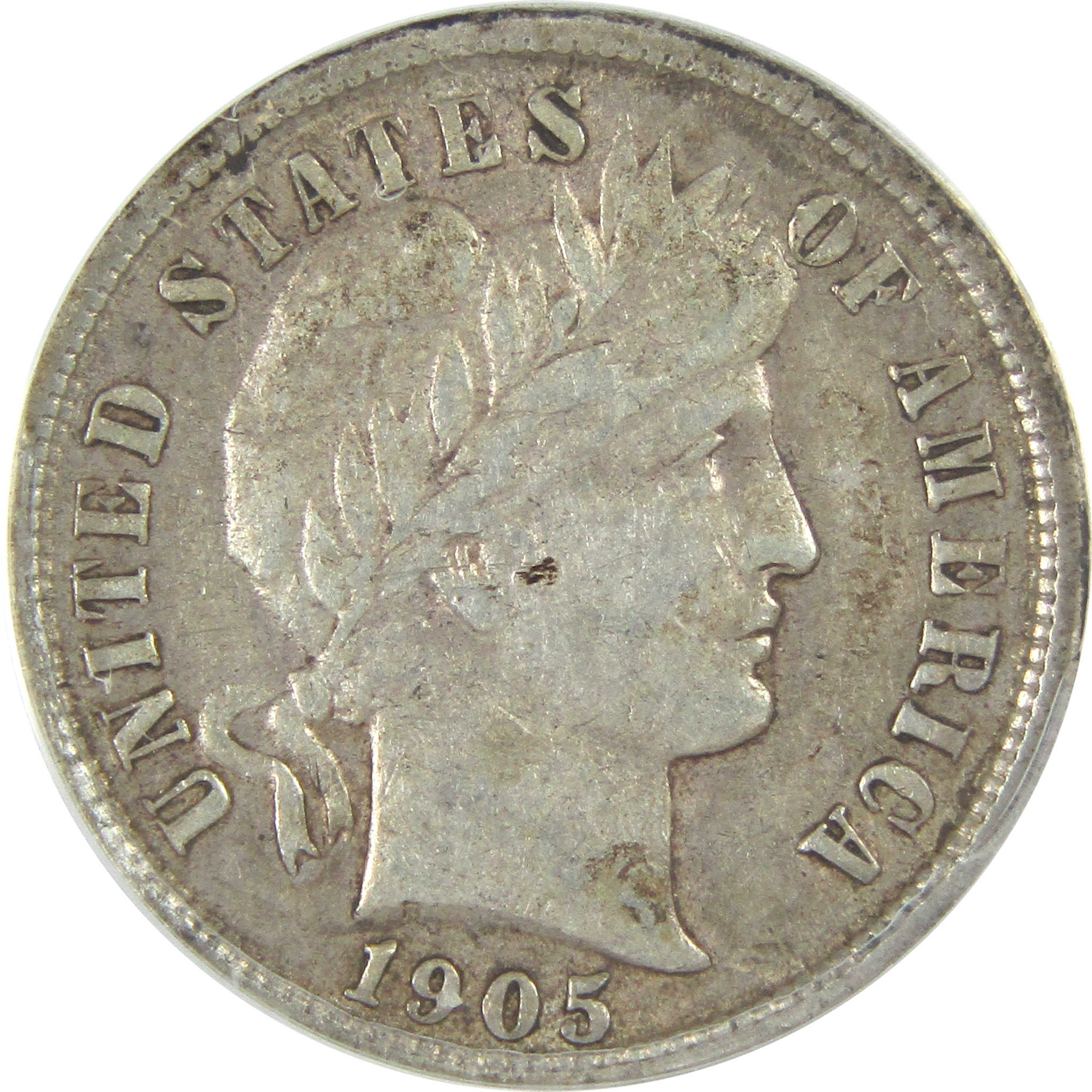 1905 Barber Dime EF 45 ANACS Silver 10c Coin SKU:I16305