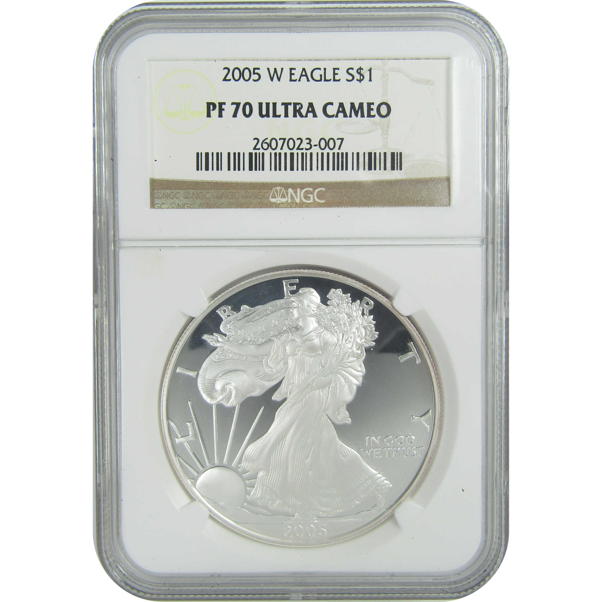 2005 W American Silver Eagle PF 70 UCAM NGC Proof $1 SKU:CPC9460