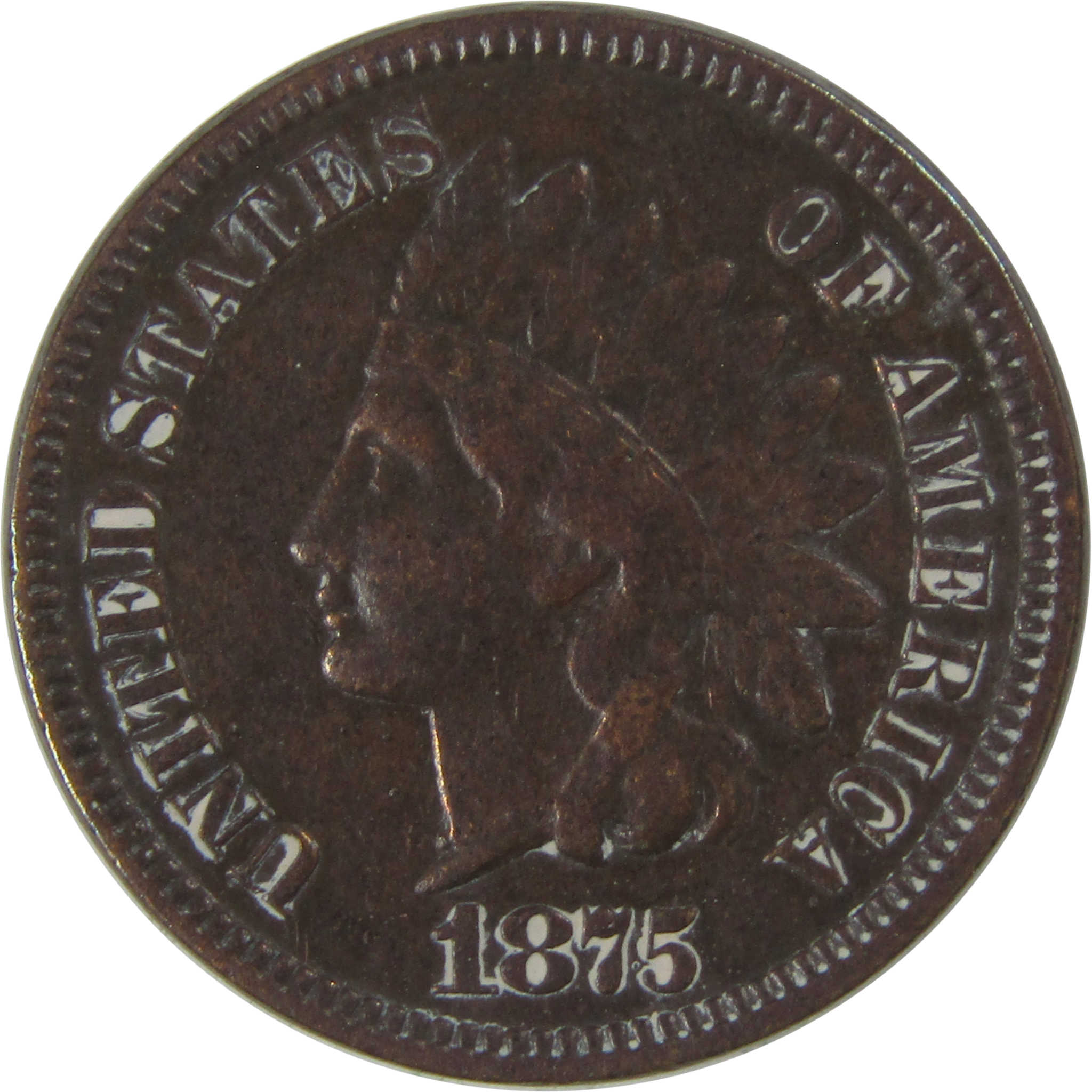 1875 Indian Head Cent VF Very Fine Details Penny 1c Coin SKU:I23263