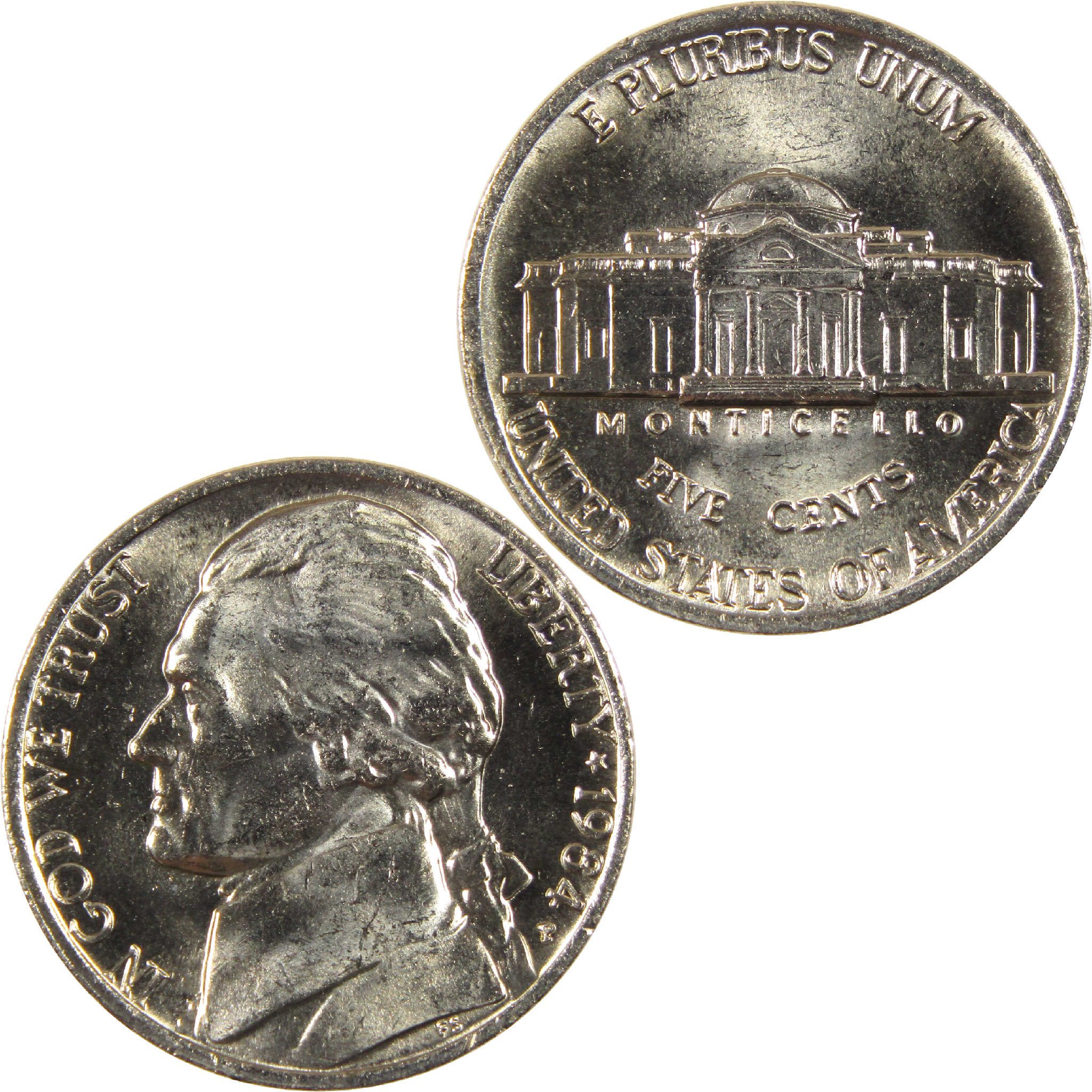 1984 P Jefferson Nickel Uncirculated 5c Coin