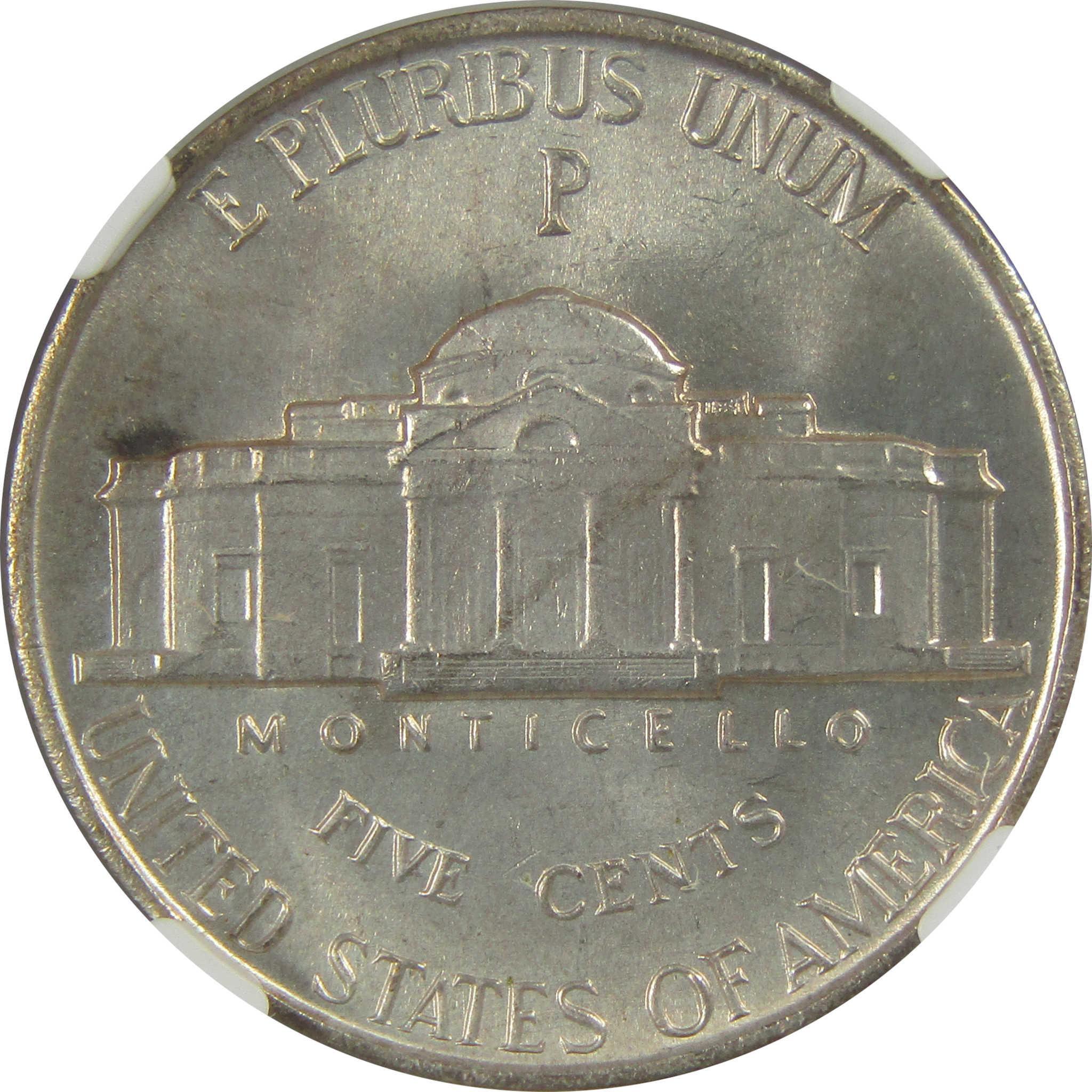 エクアドル　1943年　5スクレ銀貨 1943 P Jefferson Nickel MS 66 NGC Silver Bag Fragment SKU:I20308