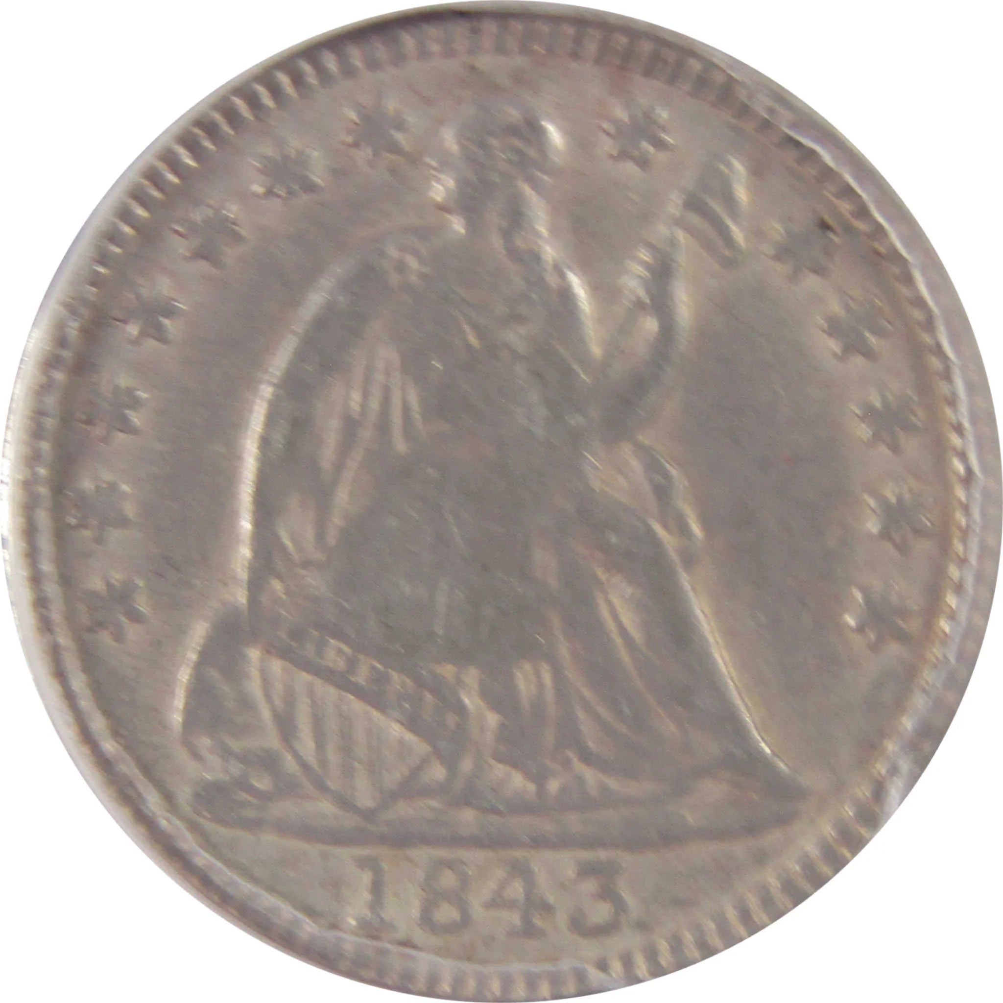 1843 Seated Liberty Silver Half Dime AU 50 Details ANACS SKU:I25559