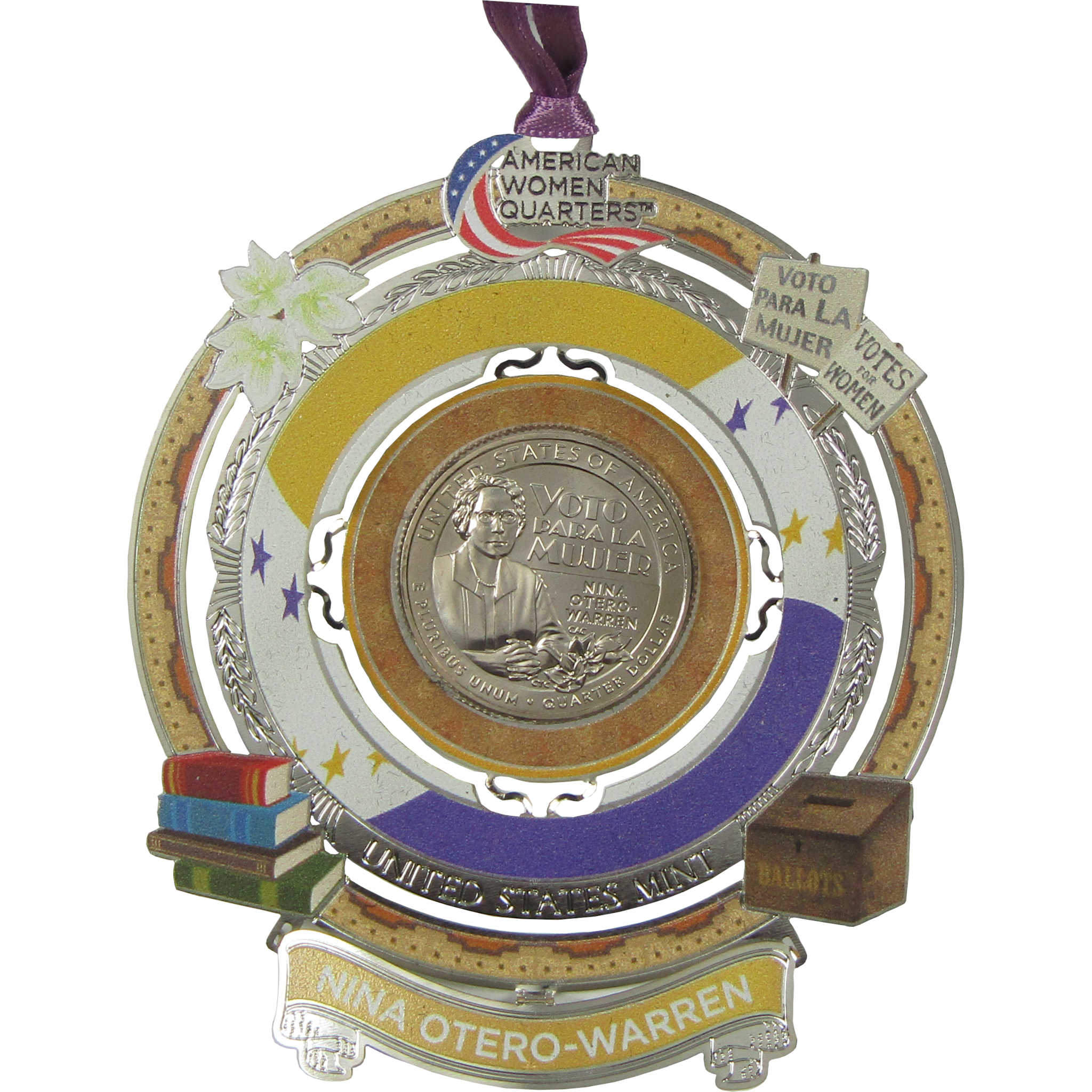 2022 Nina Otero-Warren American Women Quarter Ornament OGP COA