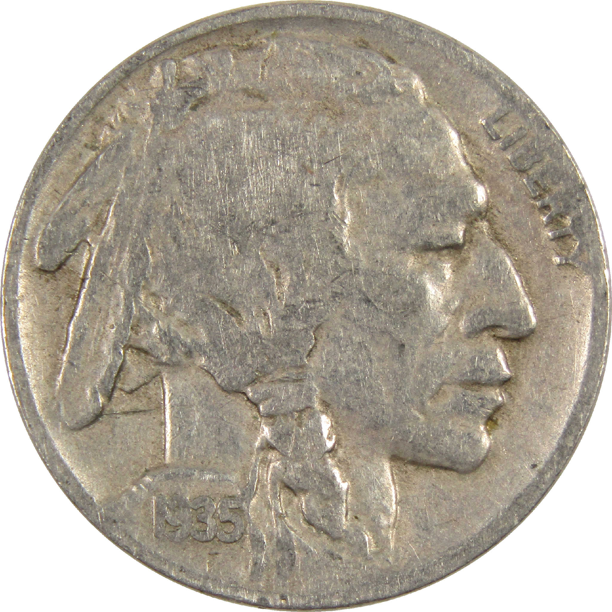 1935 D Indian Head Buffalo Nickel G Good 5c Coin