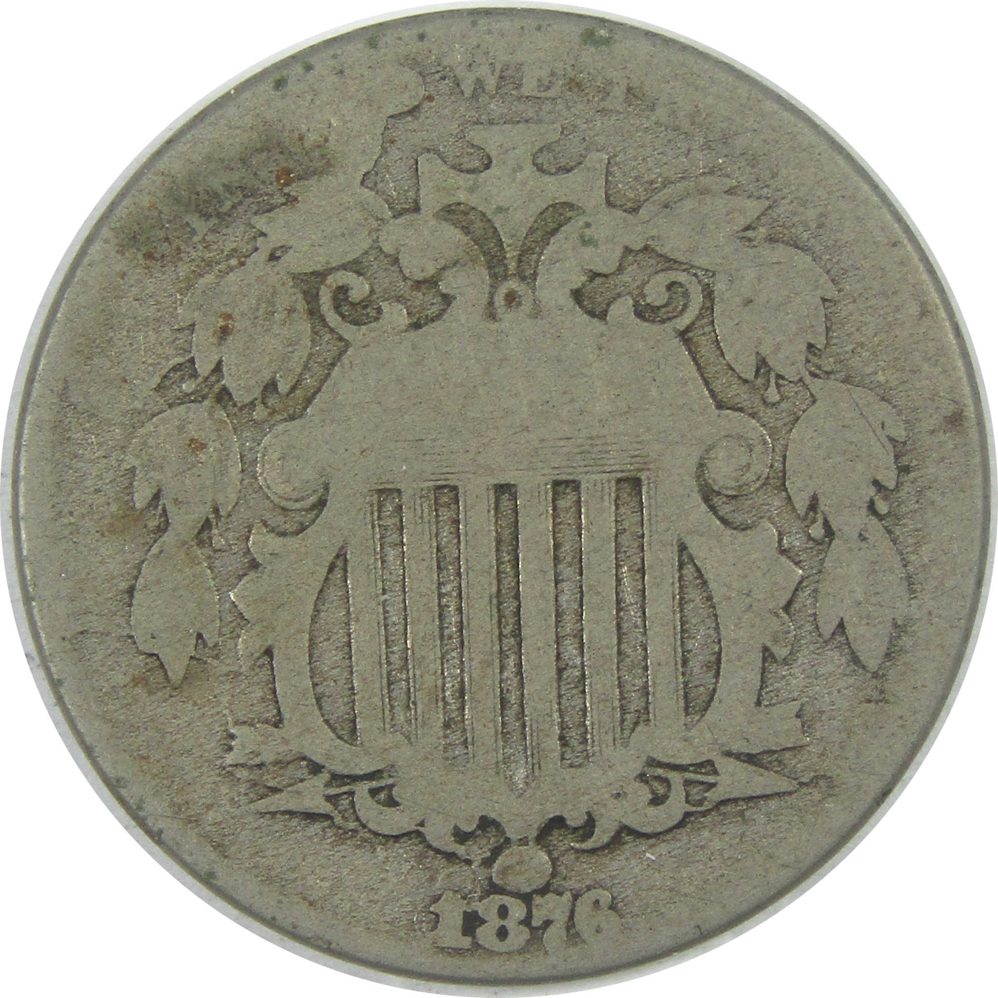 1876 Shield Nickel AG About Good 5c Coin SKU:I16590